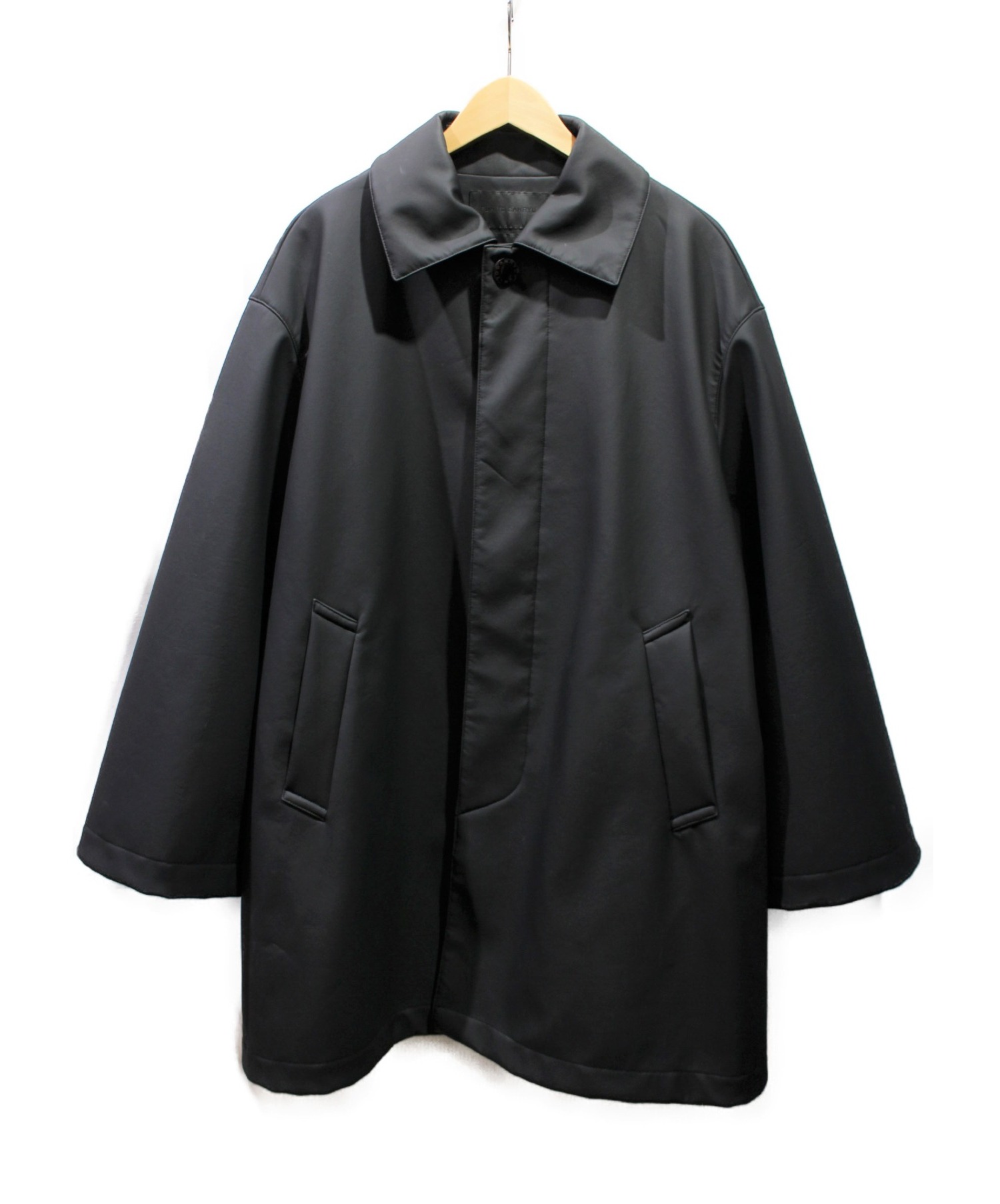 FUMITO GANRYU (フミト ガンリュウ) Trapeze Soutien Collar Coat ブラック サイズ:1