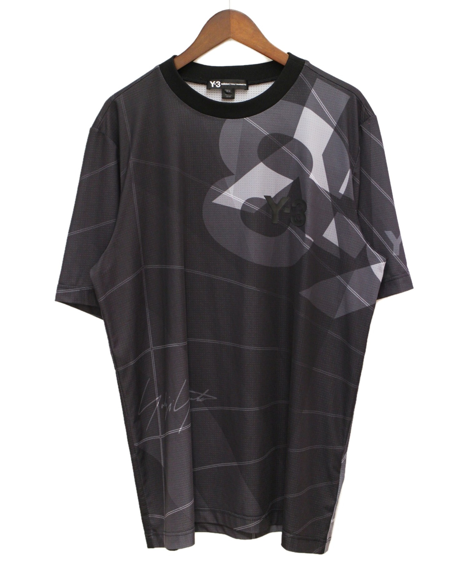 Y-3 (ワイスリー) フットボールメッシュTシャツ ブラック サイズ:M