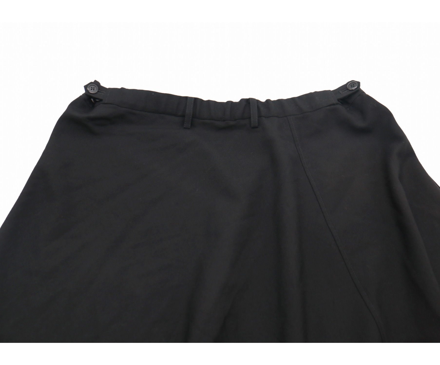 LAD MUSICIAN (ラッドミュージシャン) ウールギャバジンラップスカート ブラック サイズ:42表記 15SS・定番ラップスカート