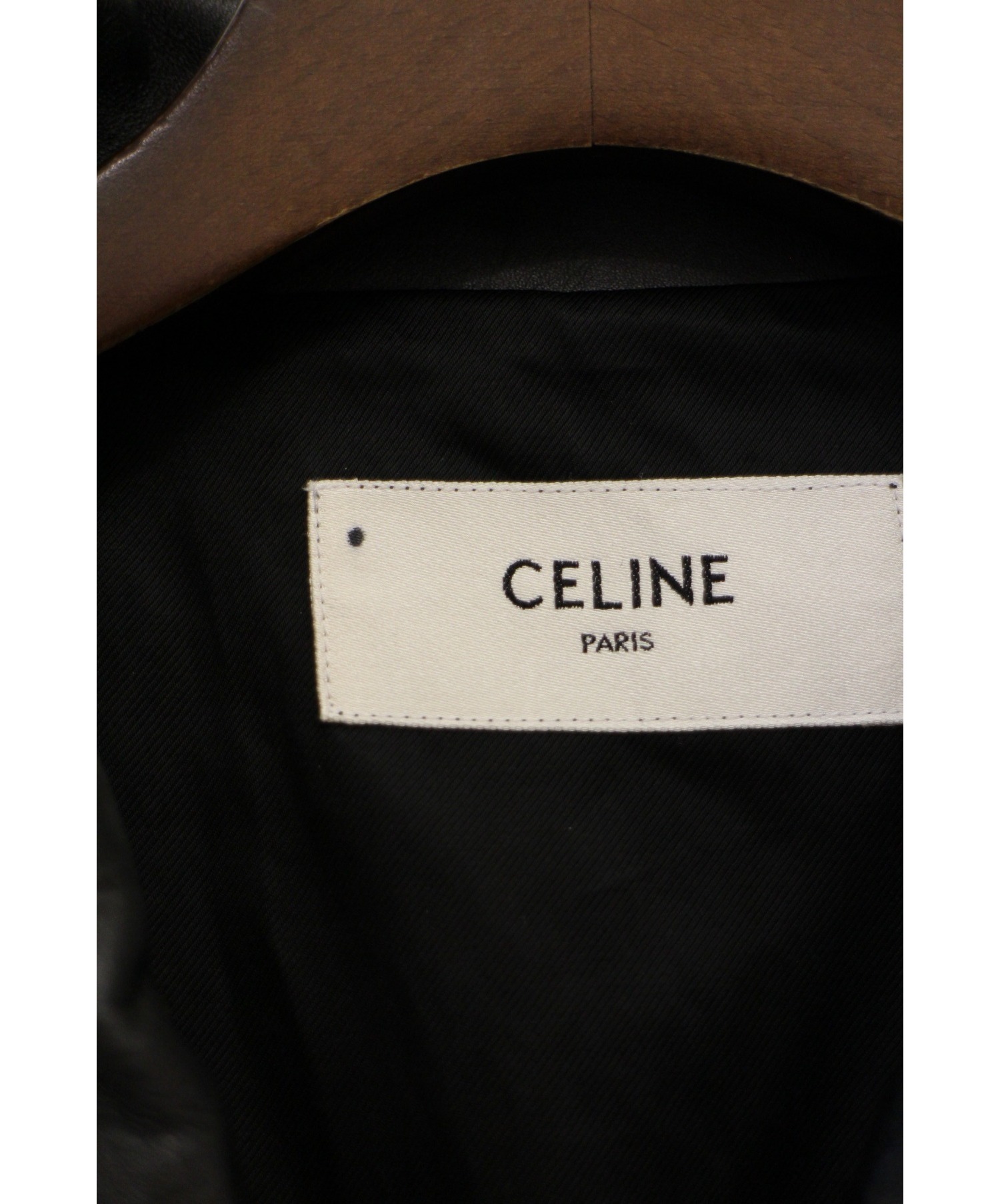 CELINE (セリーヌ) クラシックバイカージャケット ブラック サイズ:48