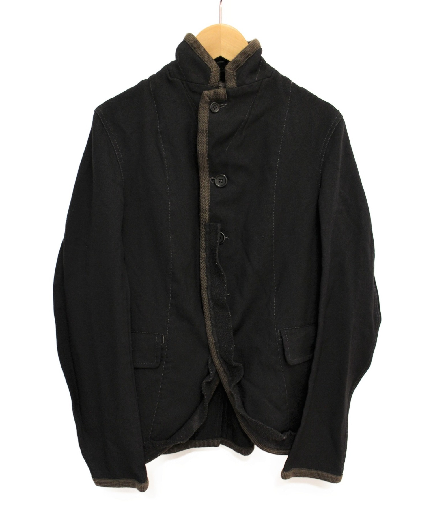 BLACK COMME des GARCONS (ブラックコムデギャルソン) 製品加工ジャケット ブラック サイズ:XS