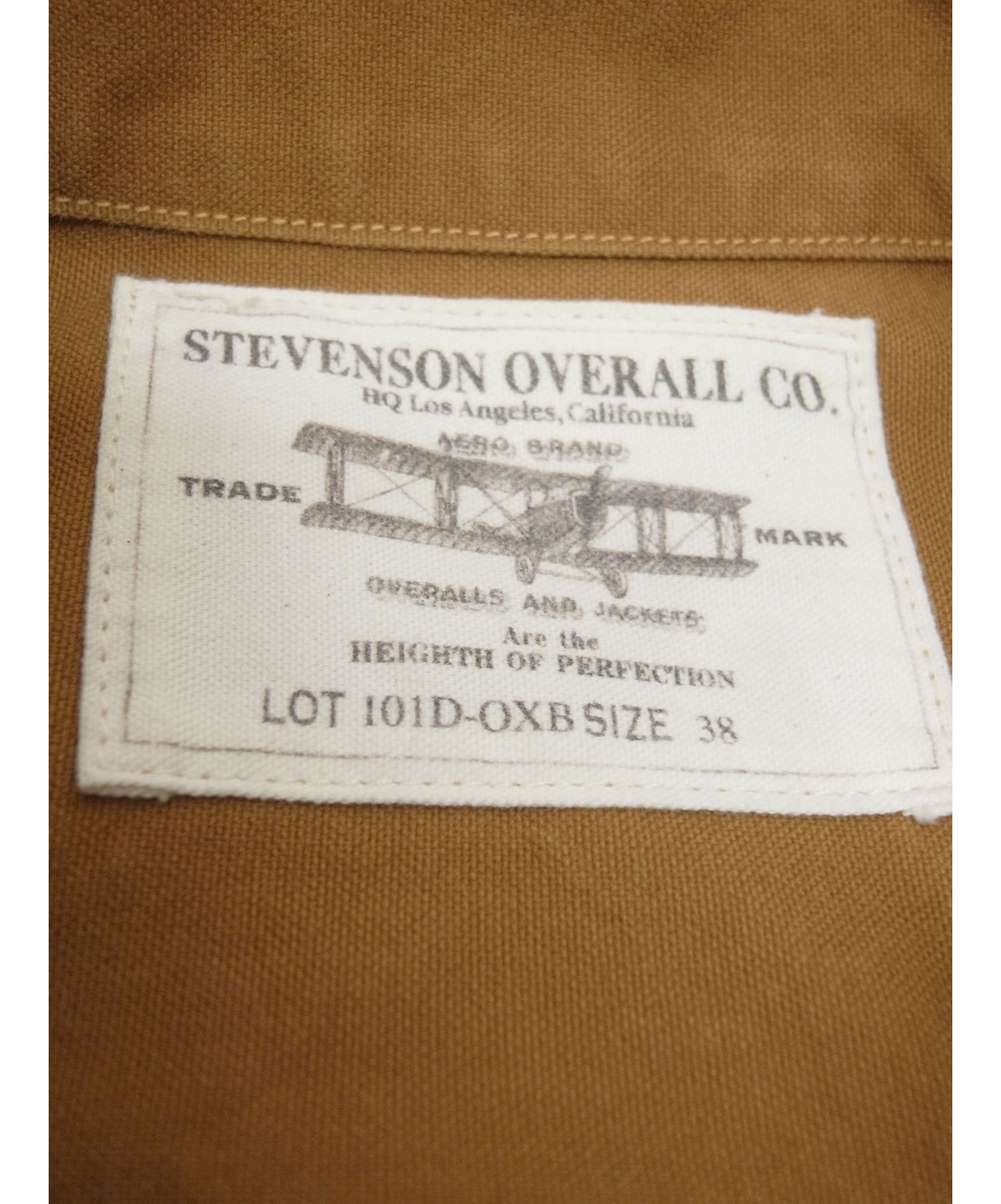 Stevenson Overall Co. (スティーブンソンオーバーオール) ワークジャケット ブラウン サイズ:38 Saddle Horn 101