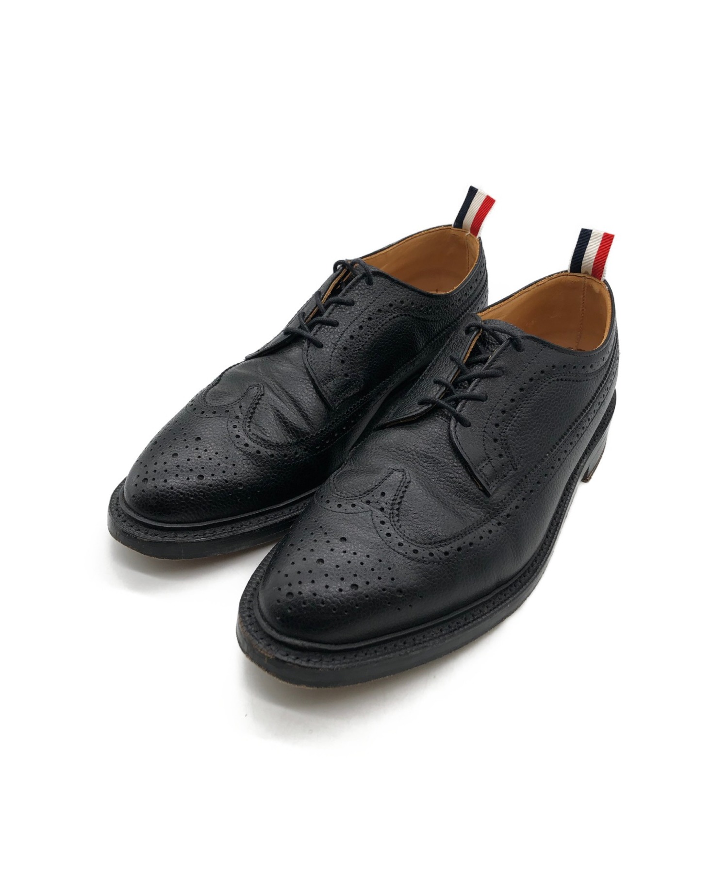 Thom Browne (トムブラウン) ウィングチップシューズ ブラック サイズ:US10