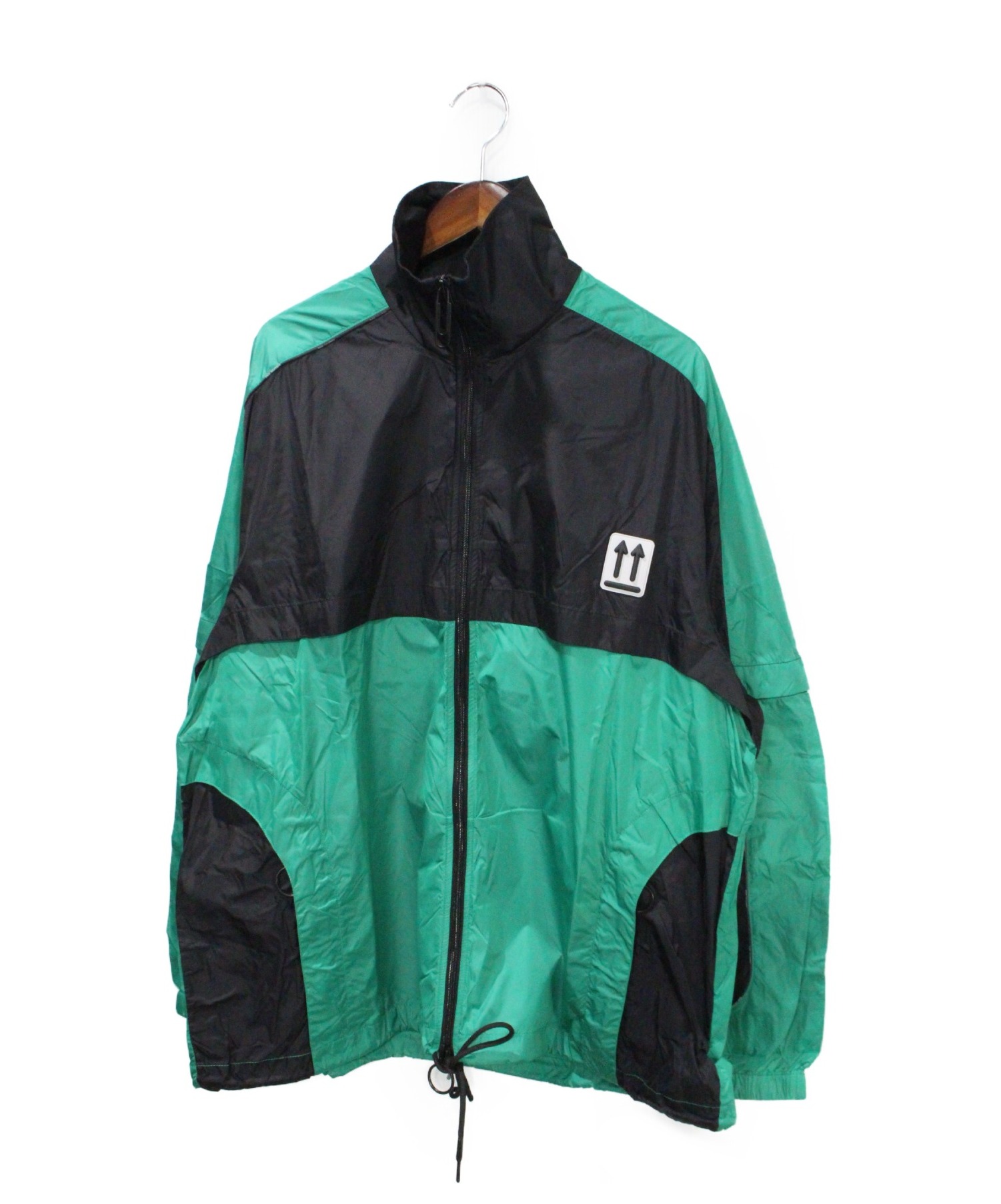 OFFWHITE (オフホワイト) RIVER TRAIL TRACK TOP ブラック×グリーン サイズ:S 未使用品