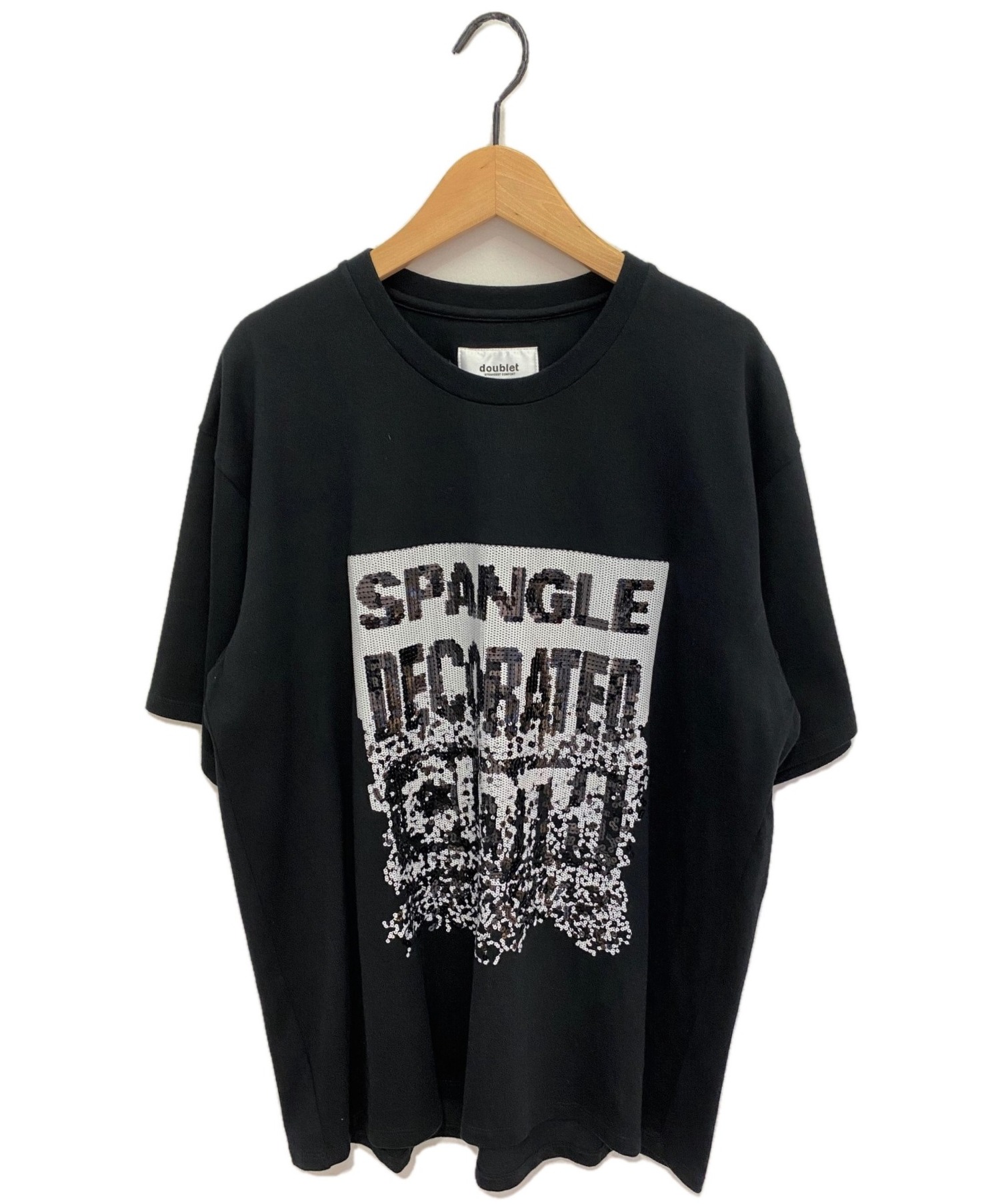 doublet (ダブレット) SPANGLE EMBROIDERY T-SHIRT ブラック サイズ:M