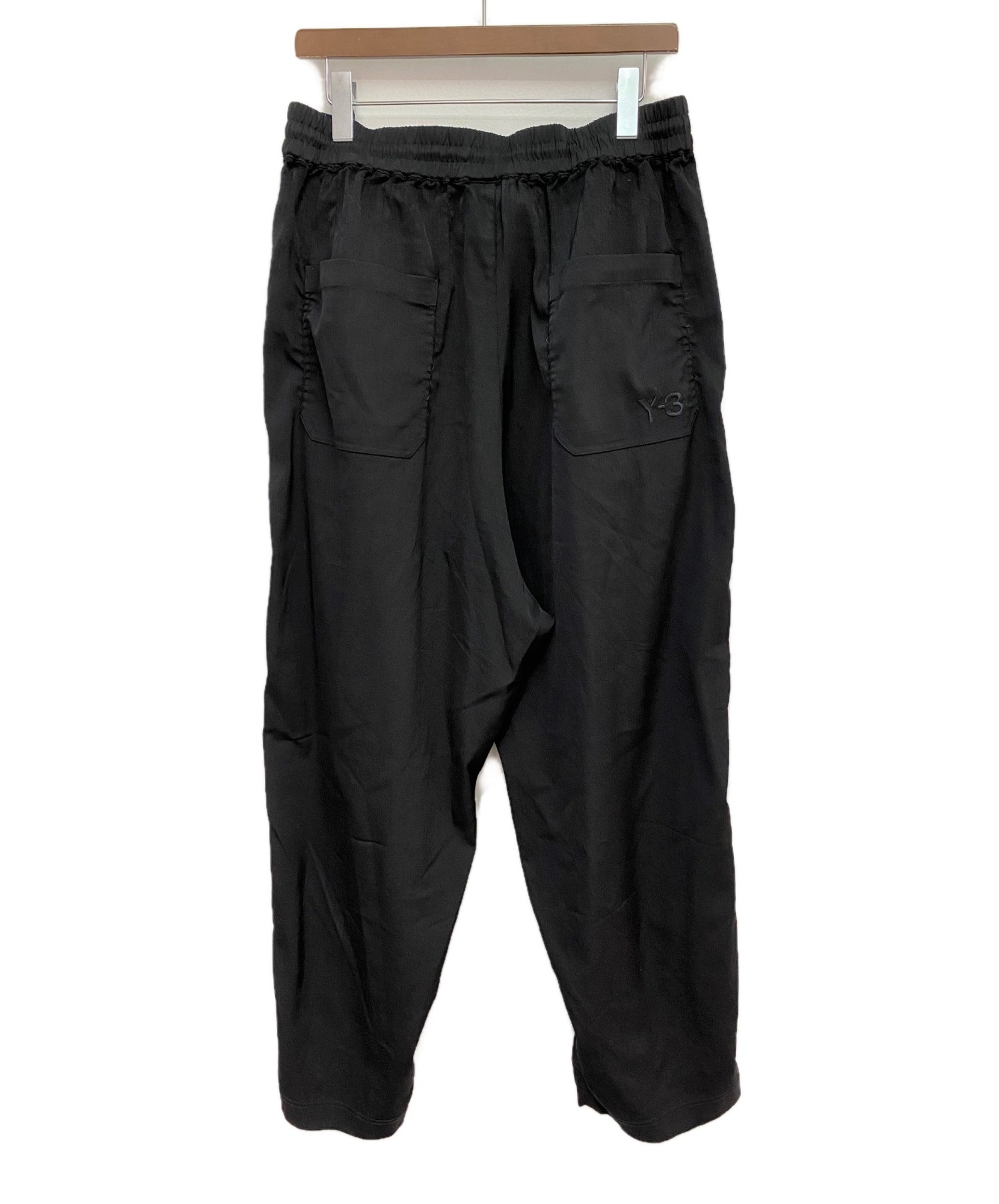 Y-3 (ワイスリー) 3STP WOOL SATEEN WIDE PANTS ブラック サイズ:L