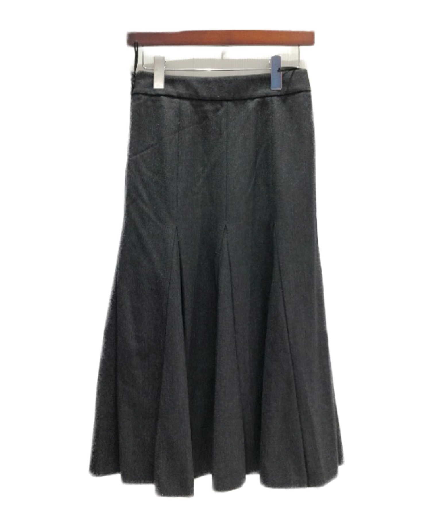 PRADA (プラダ) ウールロングスカート チャコールグレー サイズ:38