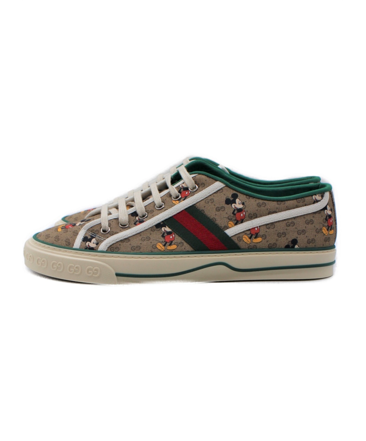 GUCCI (グッチ) ×Disney TENNIS 1977 スニーカー ブラウン サイズ:10 TENNIS 1977