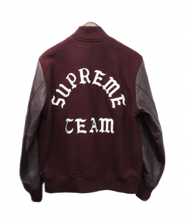 SUPREME (シュプリーム) 15AW Wool Varsity Crew Jacket ボルドー サイズ:S