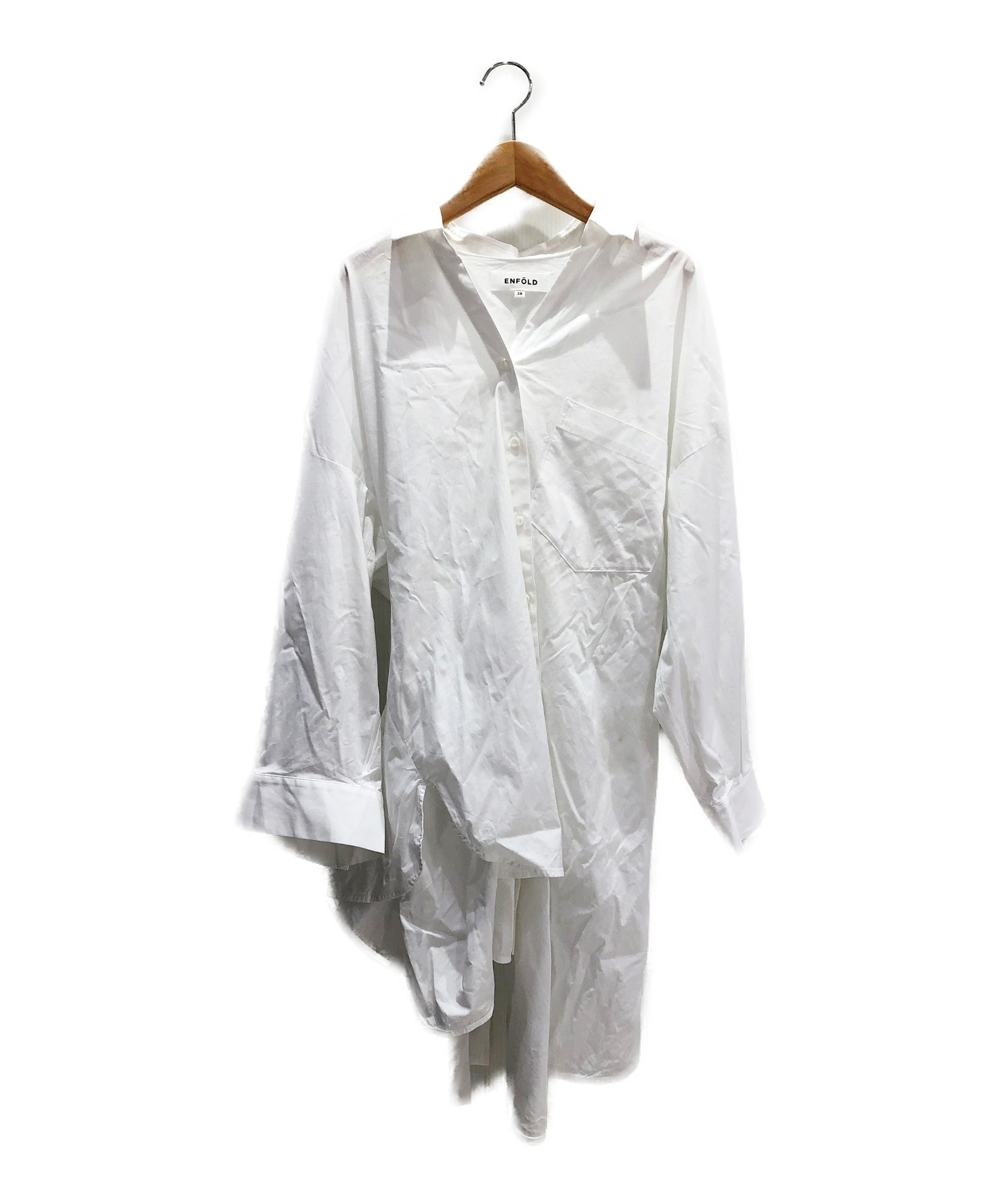ENFOLD (エンフォルド) アシンメトリーシャツ ホワイト サイズ:38