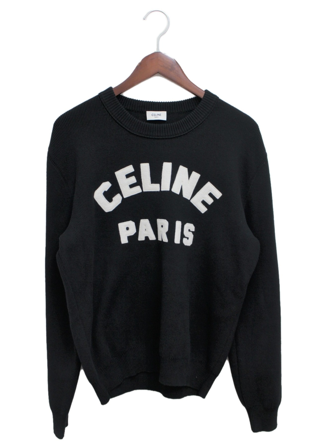 CELINE (セリーヌ) フロッククルーネックセーター ブラック サイズ:M