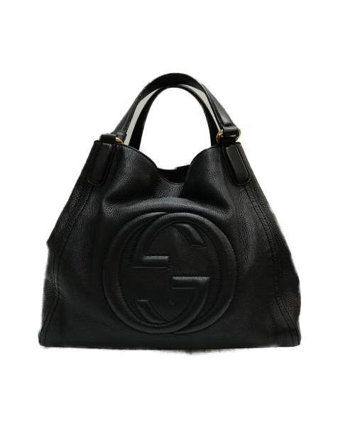 【中古・古着通販】GUCCI (グッチ) トートバッグ ブラック ソーホー