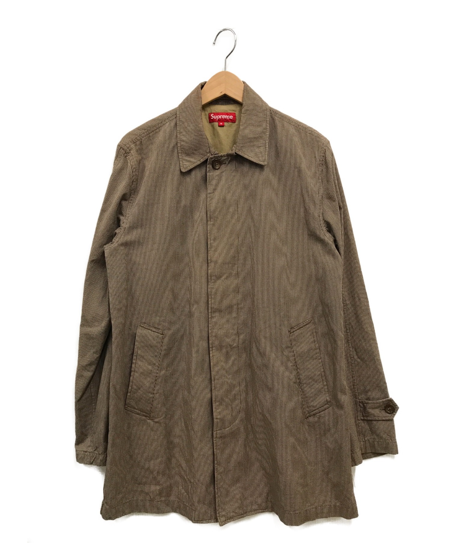 SUPREME (シュプリーム) HOUNDSTOOTH TRENCH COAT ベージュ サイズ:M 12SS