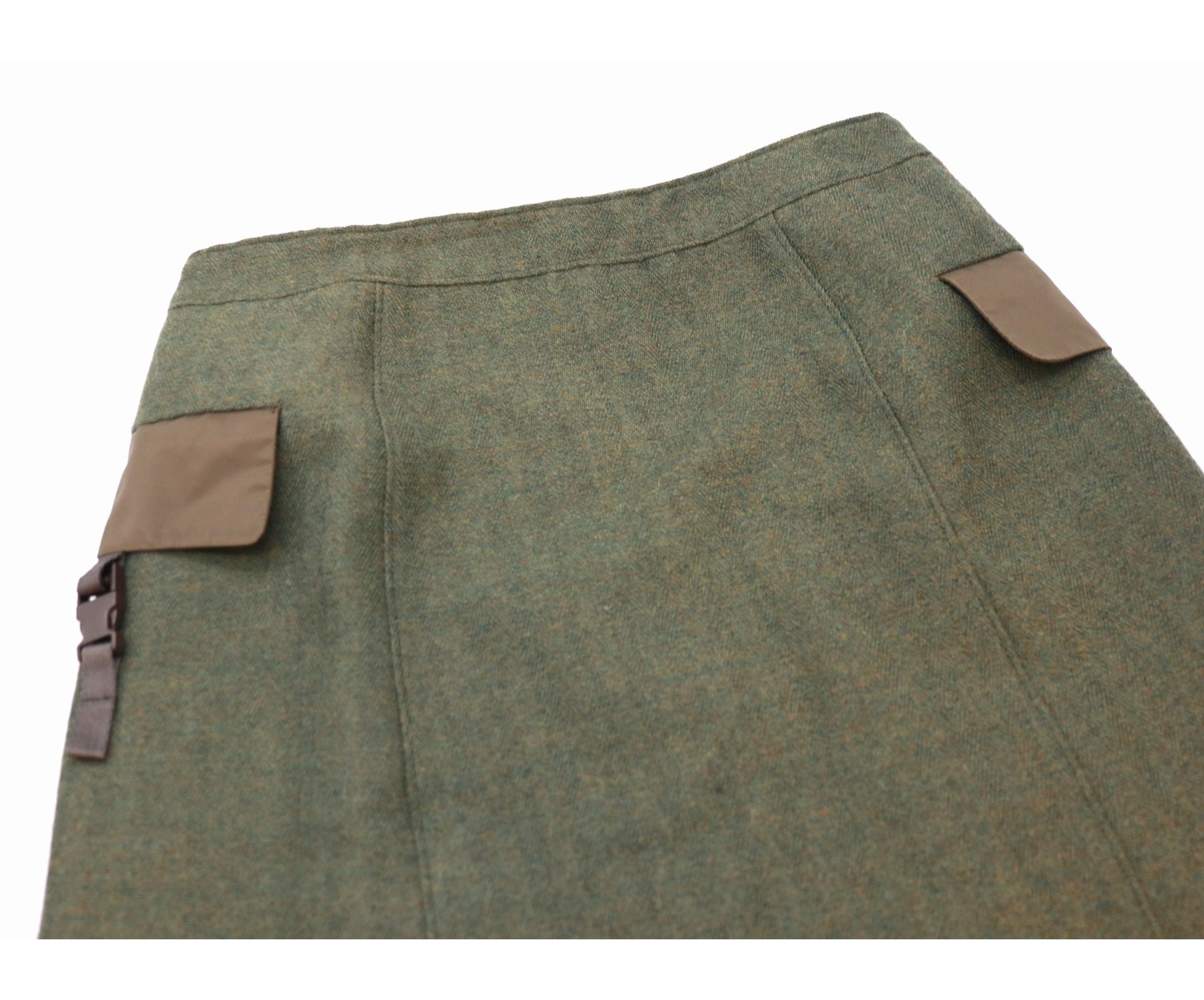 MIU MIU (ミュウミュウ) [OLD]ヴィンテージベルテッドスカート オリーブ サイズ:42 90'sヴィンテージ・アーカイブmiumiu