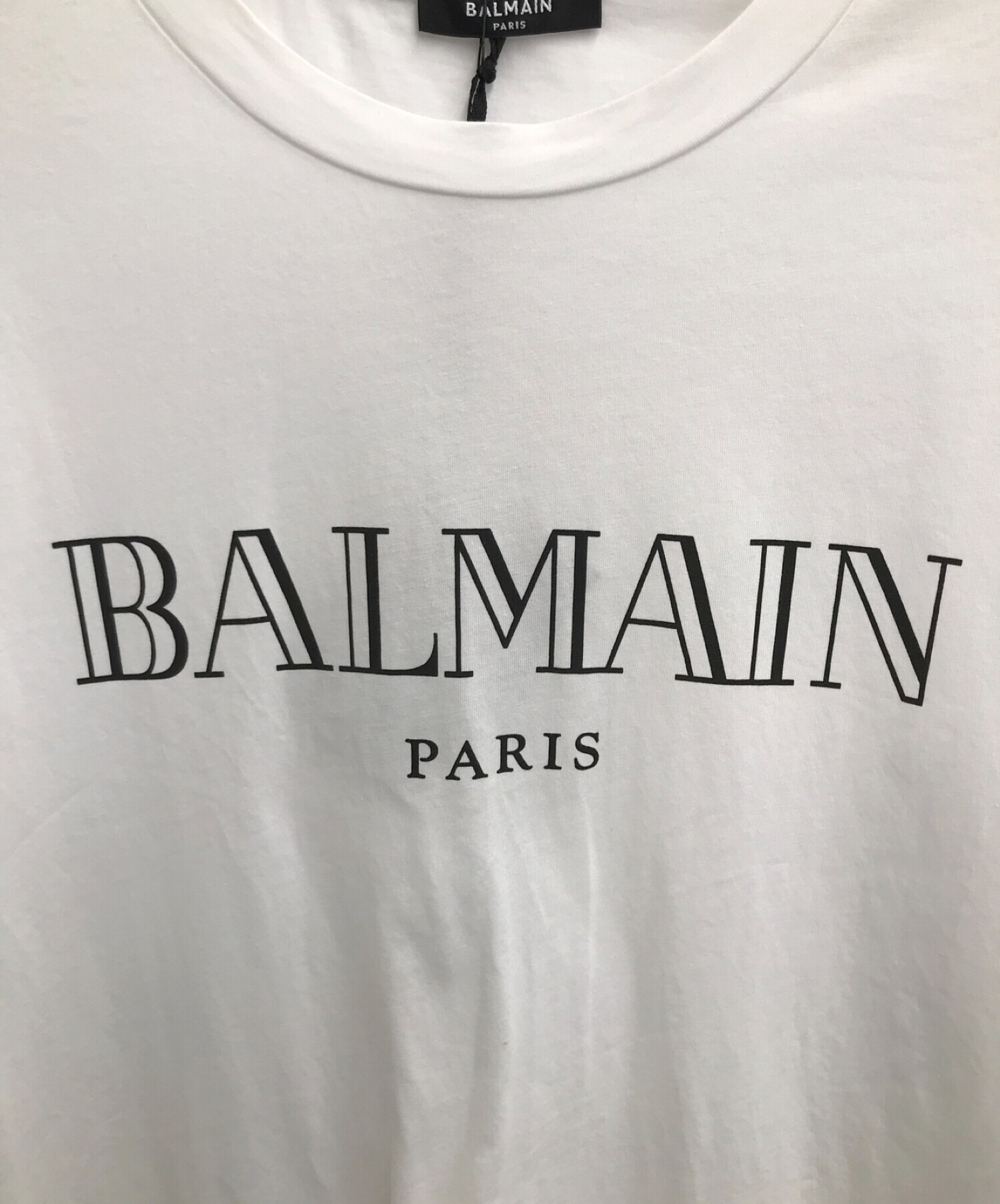 BALMAIN (バルマン) ロゴTシャツ ホワイト×ブラック サイズ:L