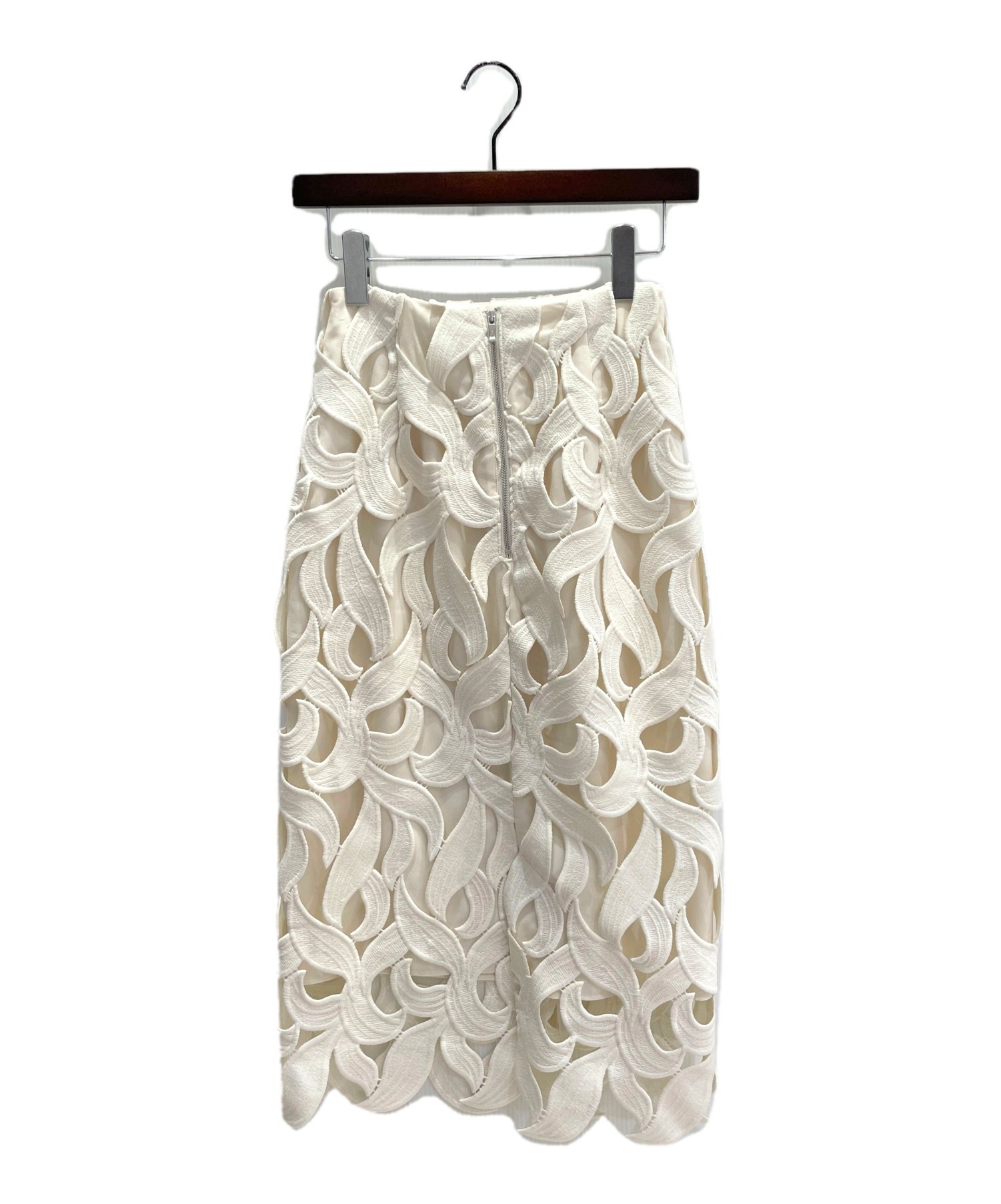 CELFORD (セルフォード) リーフレーススカート ホワイト サイズ:34 未使用品