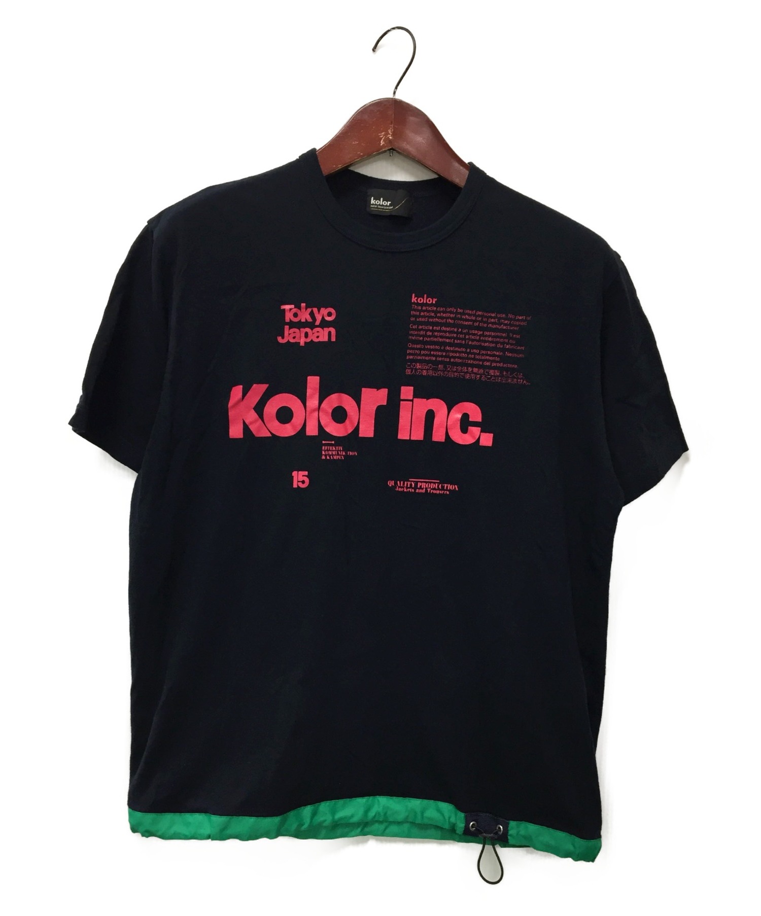 KOLOR (カラー) ドローコードTシャツ ネイビー サイズ:1
