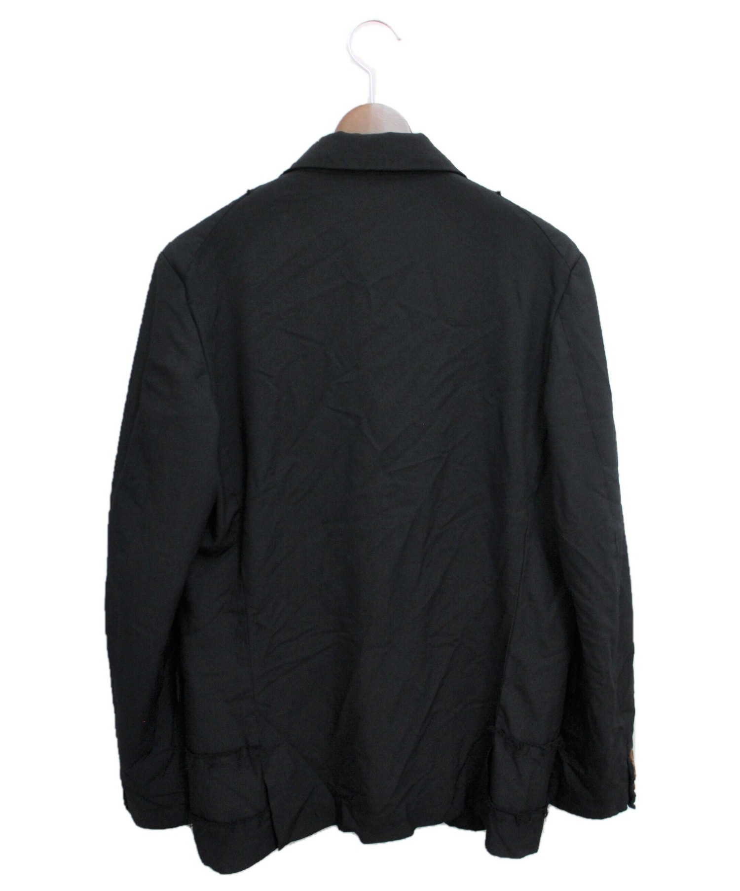 COMME des GARCONS HOMME DEUX (コムデギャルソン オム ドゥ) ポリ縮絨3Bジャケット ブラック サイズ:M