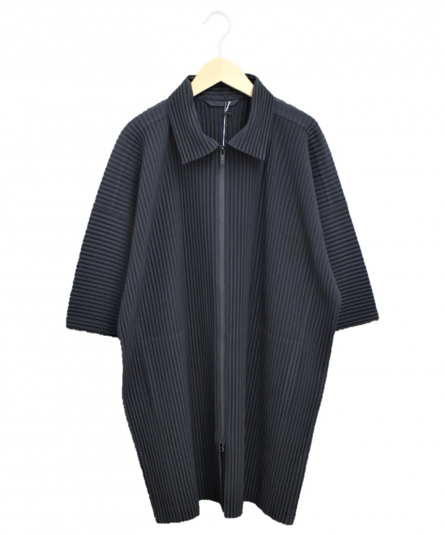 中古・古着通販】HOMME PLISSE ISSEY MIYAKE (オムプリッセ イッセイミヤケ) ジップアップシャツ ブラック  サイズ:2｜ブランド・古着通販 トレファク公式【TREFAC FASHION】スマホサイト