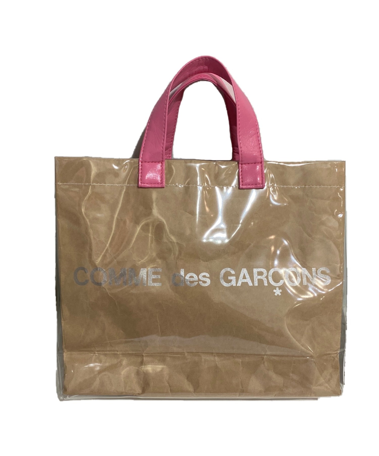 COMME des GARCONS GIRL (コムデギャルソンガール) PVCクリアトートバッグ ベージュ×ピンク サイズ:-