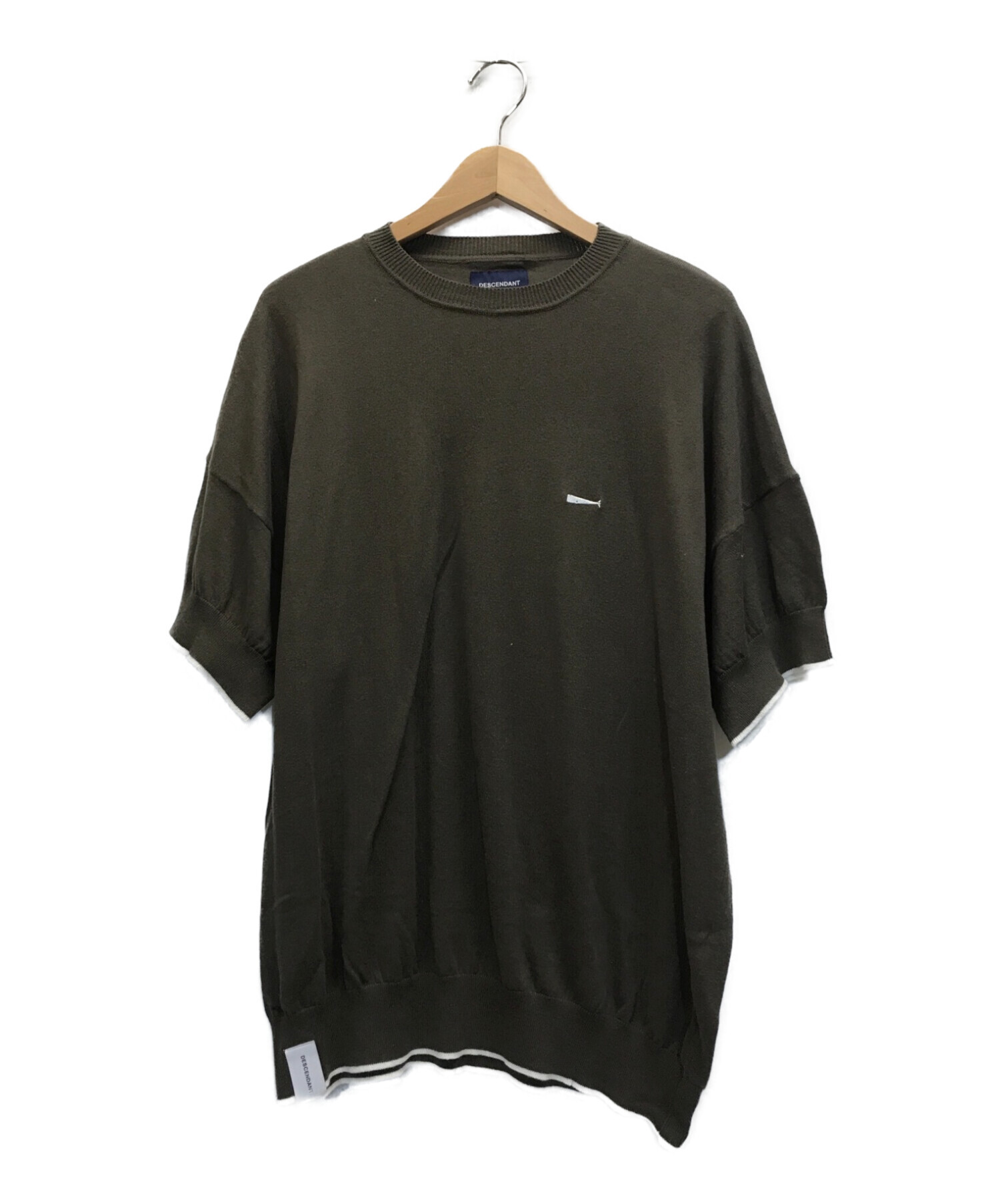 DESCENDANT (ディセンダント) SIBERIAN SHORT SLEEVE KNIT　半袖ニット オリーブ サイズ:1