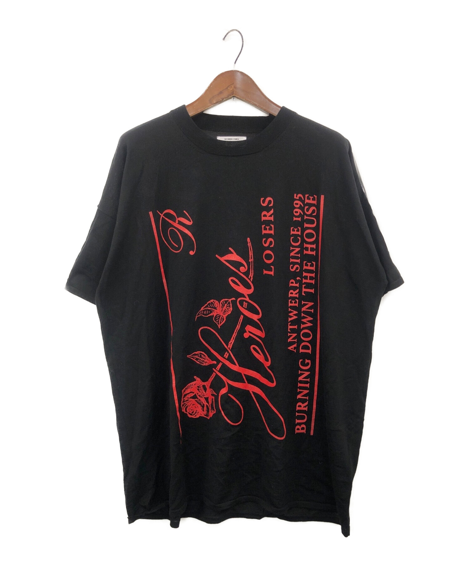 RAF SIMONS×TEMPLA (ラフシモンズ×テンプラ) プリントTシャツ ブラック サイズ:M