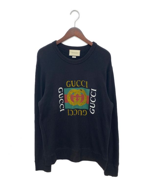 中古・古着通販】GUCCI (グッチ) ロゴコットンスウェットシャツ