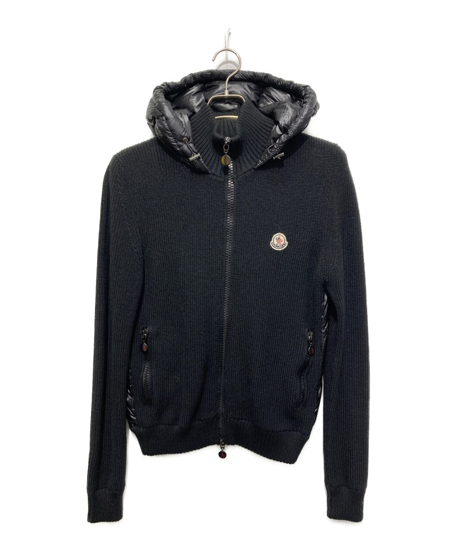 MONCLER (モンクレール) ニット切替ダウンジャケット ブラック サイズ:SIZE S