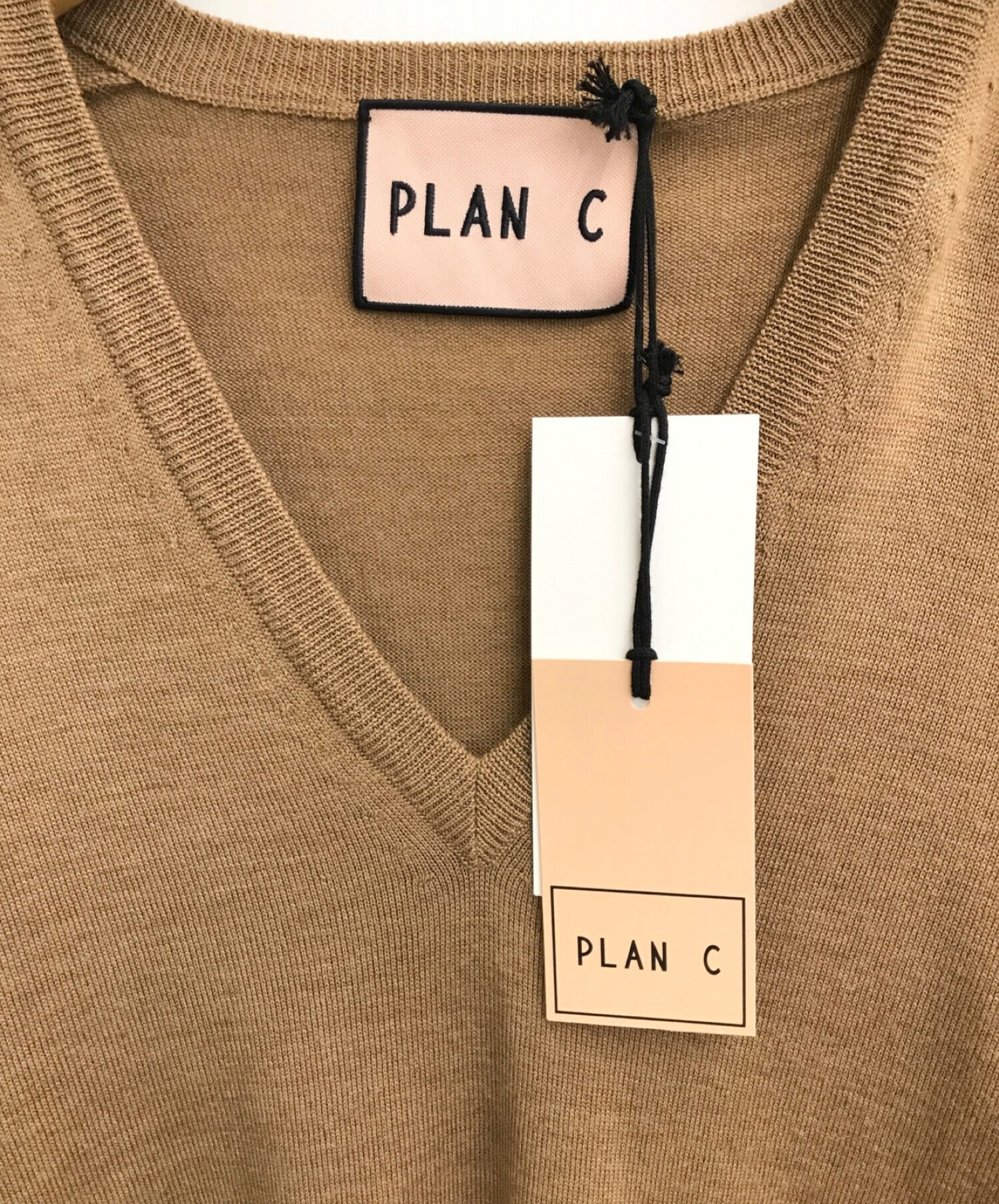 PLAN C (プランシー) Vネックニット ブラウン サイズ:36 未使用品