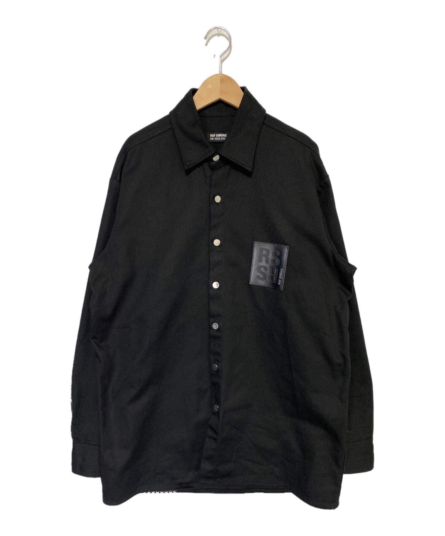 RAF SIMONS (ラフシモンズ) Slim fit denim shirt ブラック サイズ:S