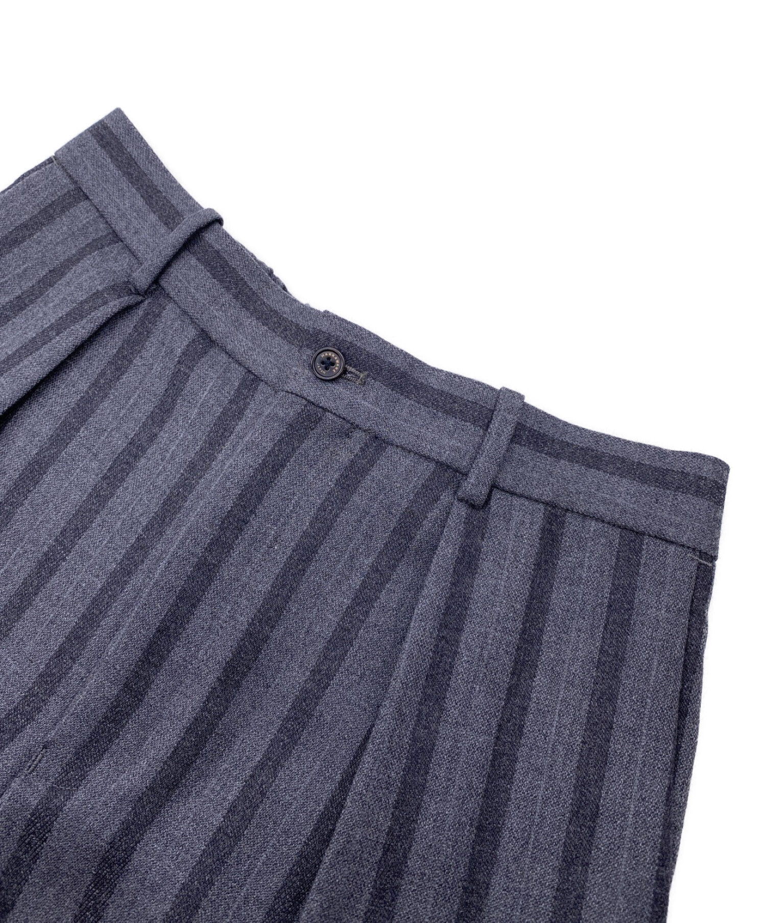 素晴らしい PEGTOP PLEATED MARKAWARE◇FRONT WOOL STRIPE/ストライプ