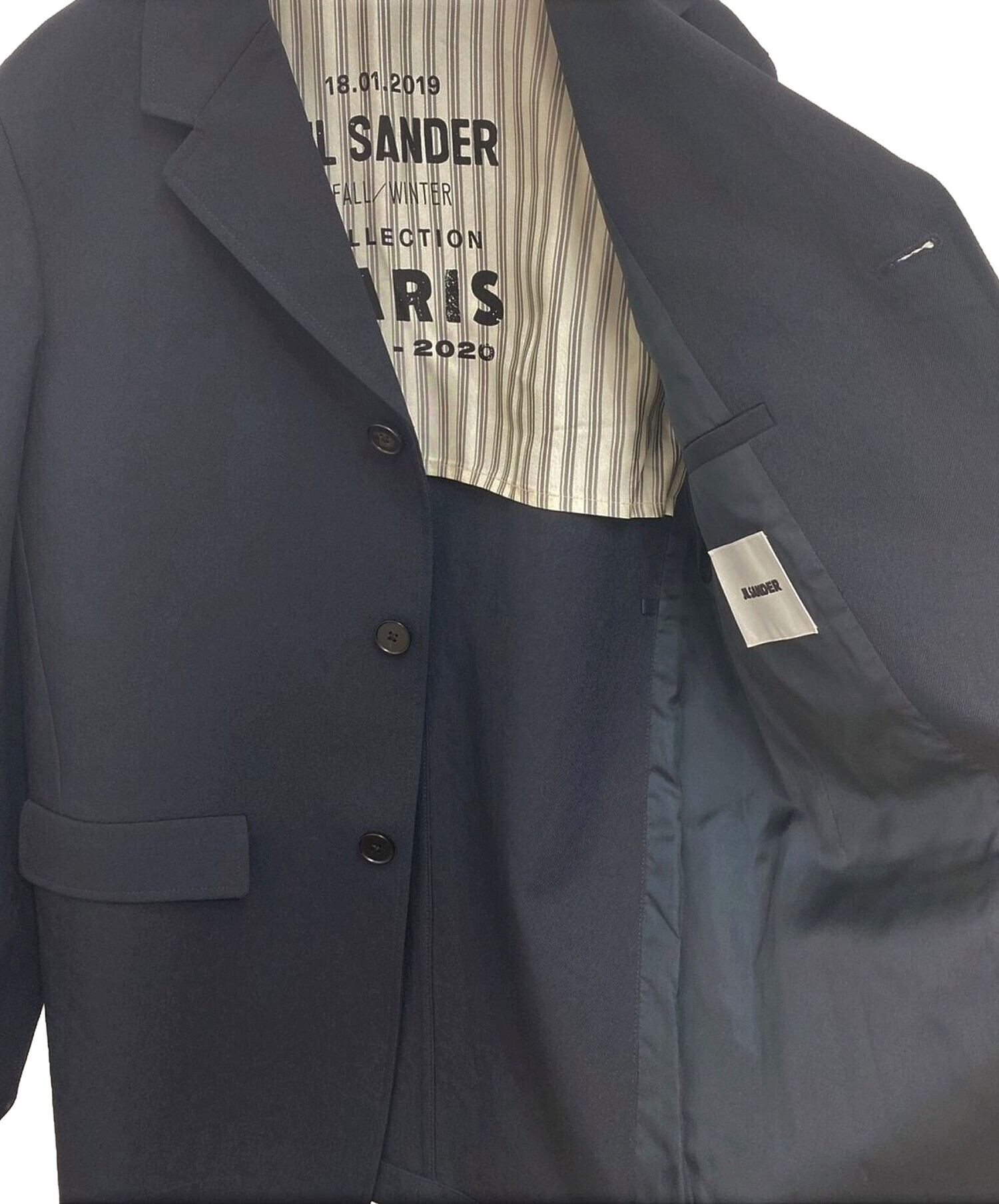 JIL SANDER (ジルサンダー) 3Bテーラードジャケット ダークネイビー サイズ:44