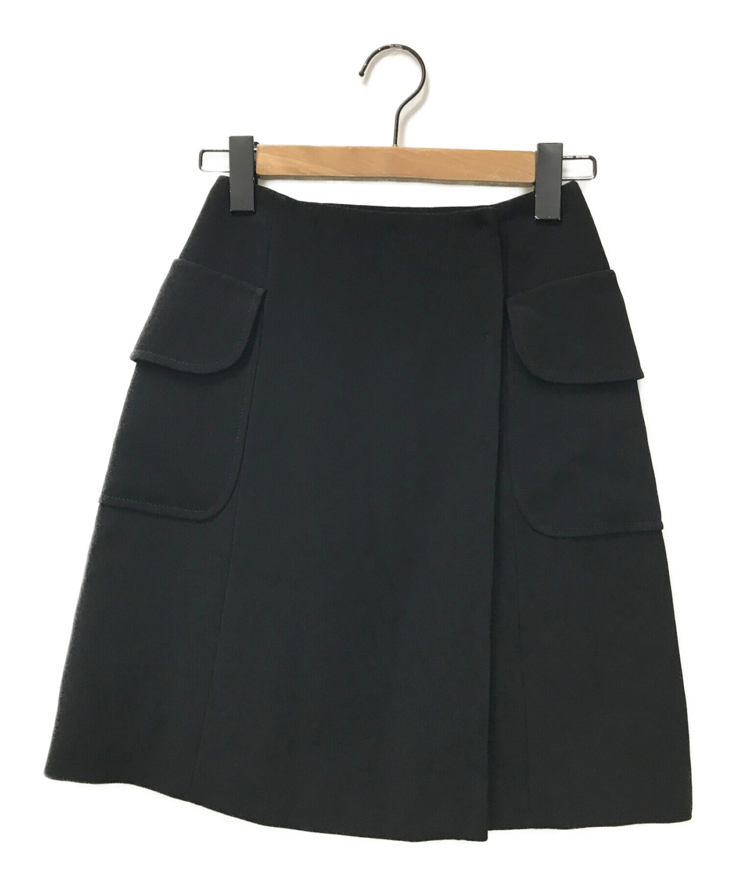 MIU MIU (ミュウミュウ) ラップスカート ブラック サイズ:36