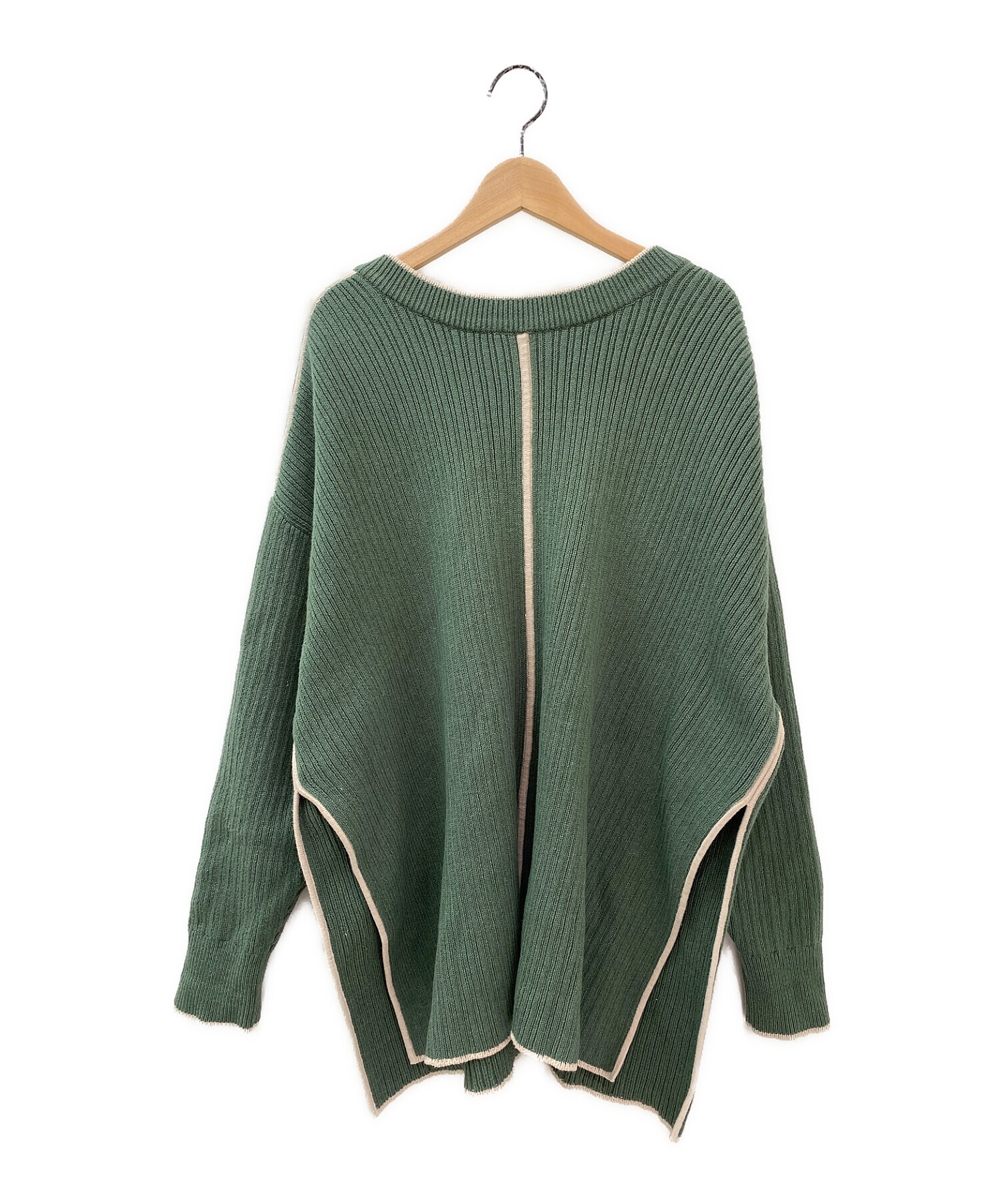 CLANE (クラネ) double face line knit グリーン サイズ:1