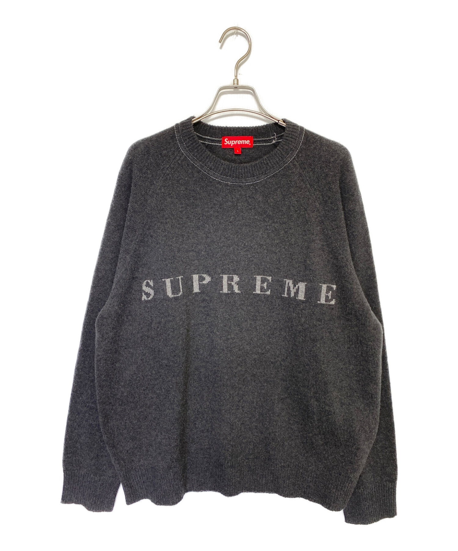 SUPREME (シュプリーム) 20AW Stone Washed Sweater グレー サイズ:Ｌ