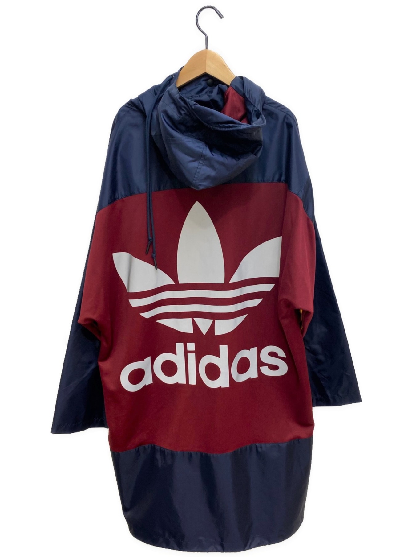 adidas by BED J.W. FORD (アディダスバイベッドフォード) two-tone logo-print hooded jacket  ネイビー サイズ:M