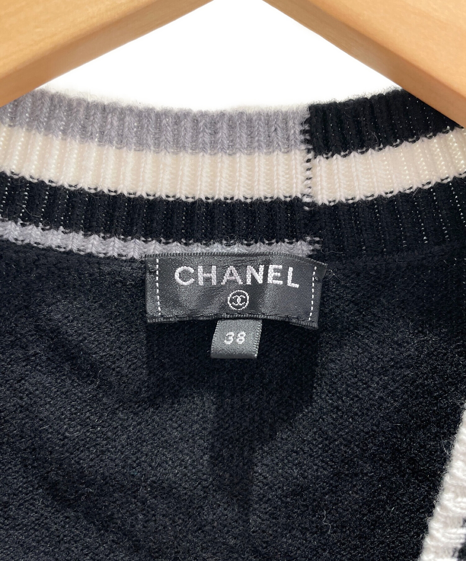 CHANEL (シャネル) カシミヤカシュクールニット ブラック サイズ:38