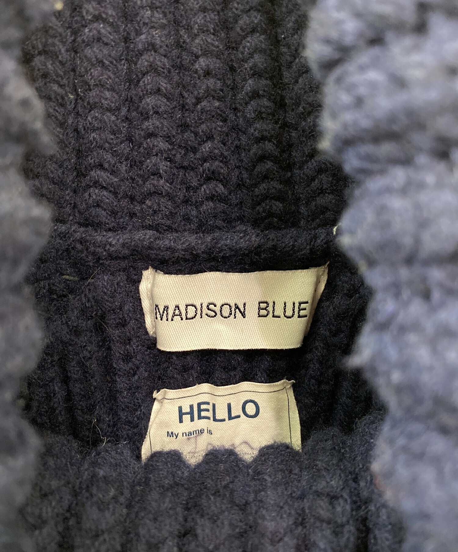 MADISON BLUE (マディソンブルー) ウールボリュームタートルネックニットベスト ネイビー サイズ:FREE