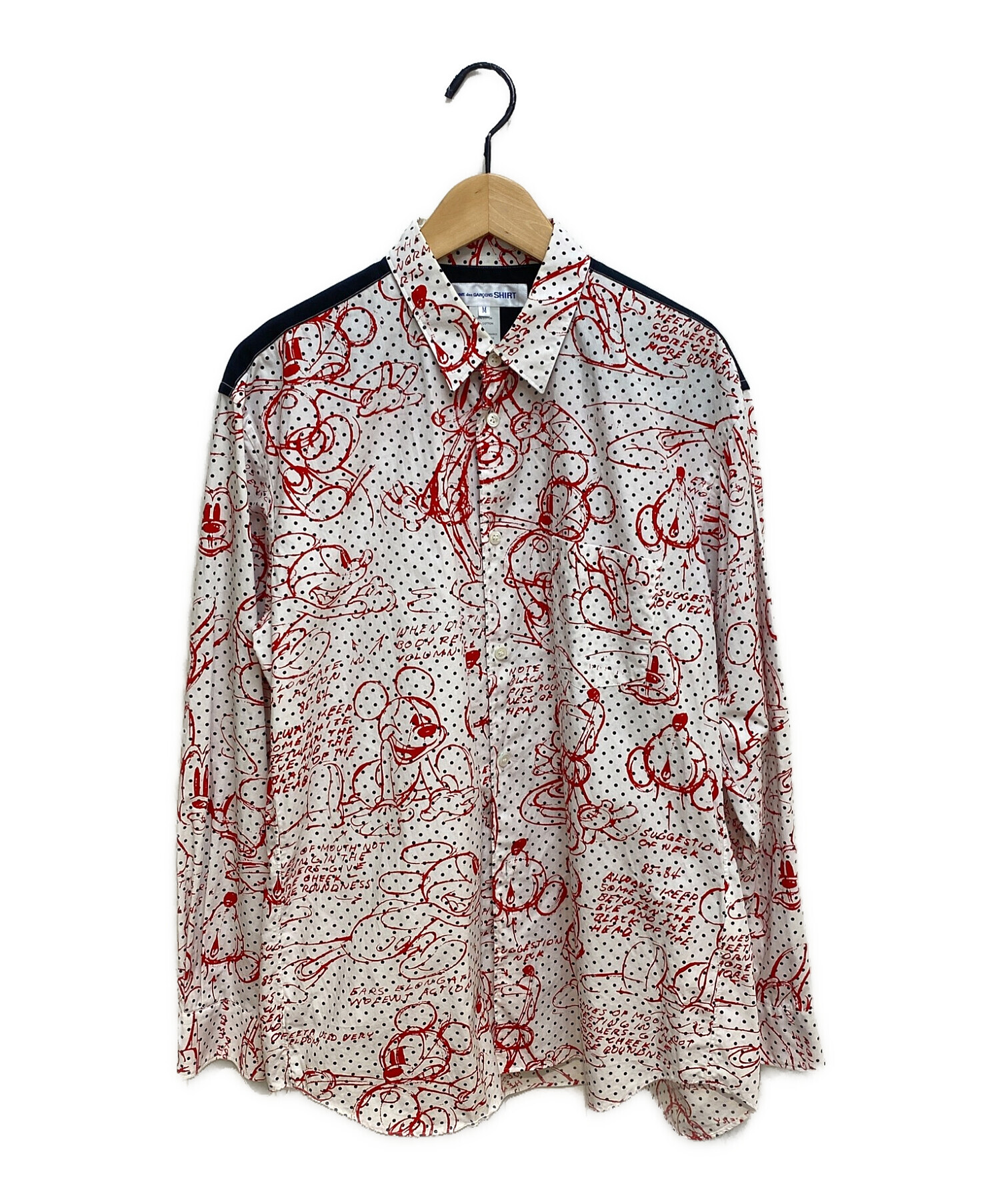 COMME des GARCONS SHIRT (コムデギャルソンシャツ) 切替ドットシャツ レッド サイズ:M