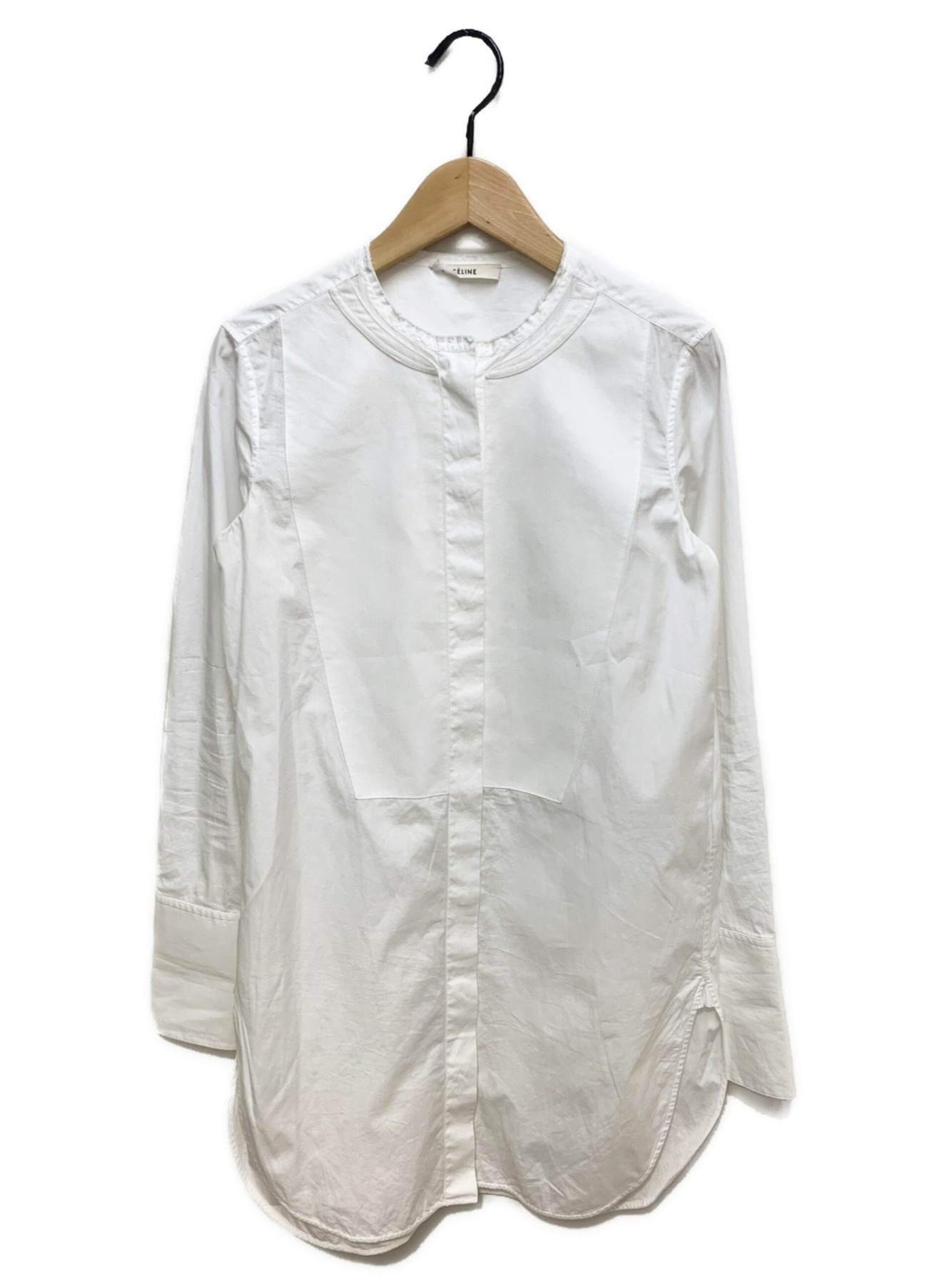 CELINE (セリーヌ) ノーカラータキシードシャツ ホワイト サイズ:34