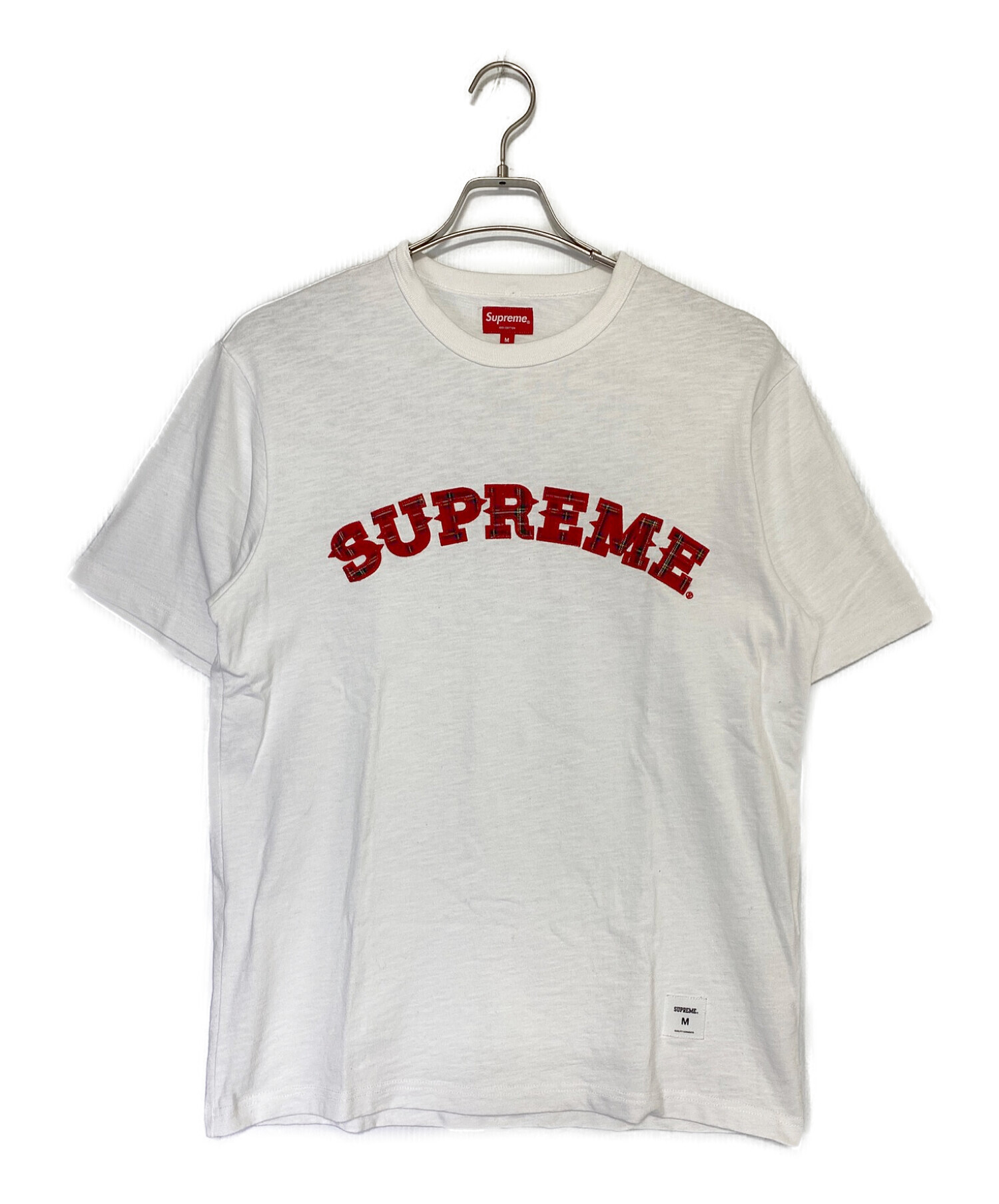 SUPREME (シュプリーム) Plaid Applique S/S Top ホワイト×レッド サイズ:M