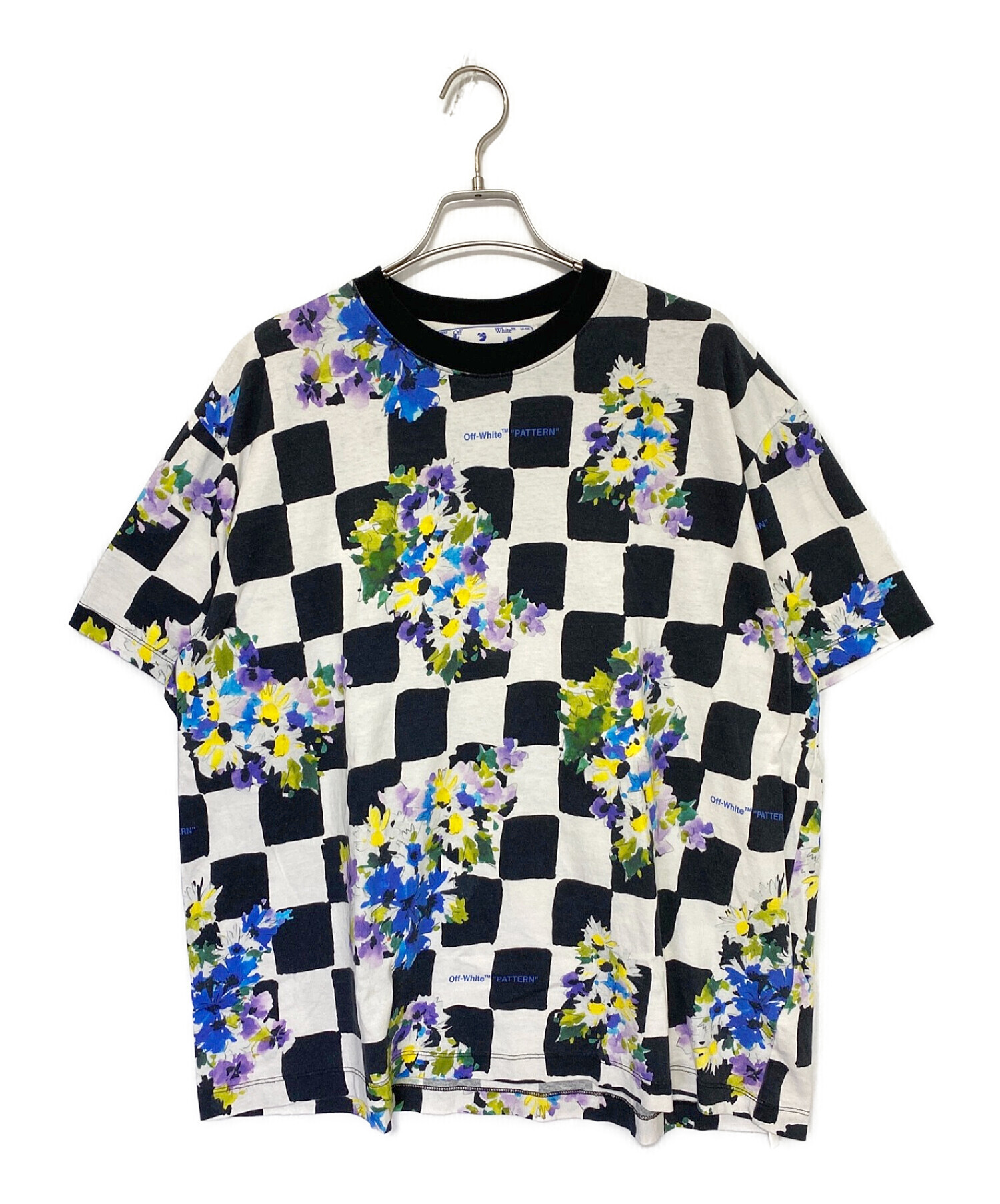 OFFWHITE (オフホワイト) Checked Flower Print T-Shirt サイズ:S