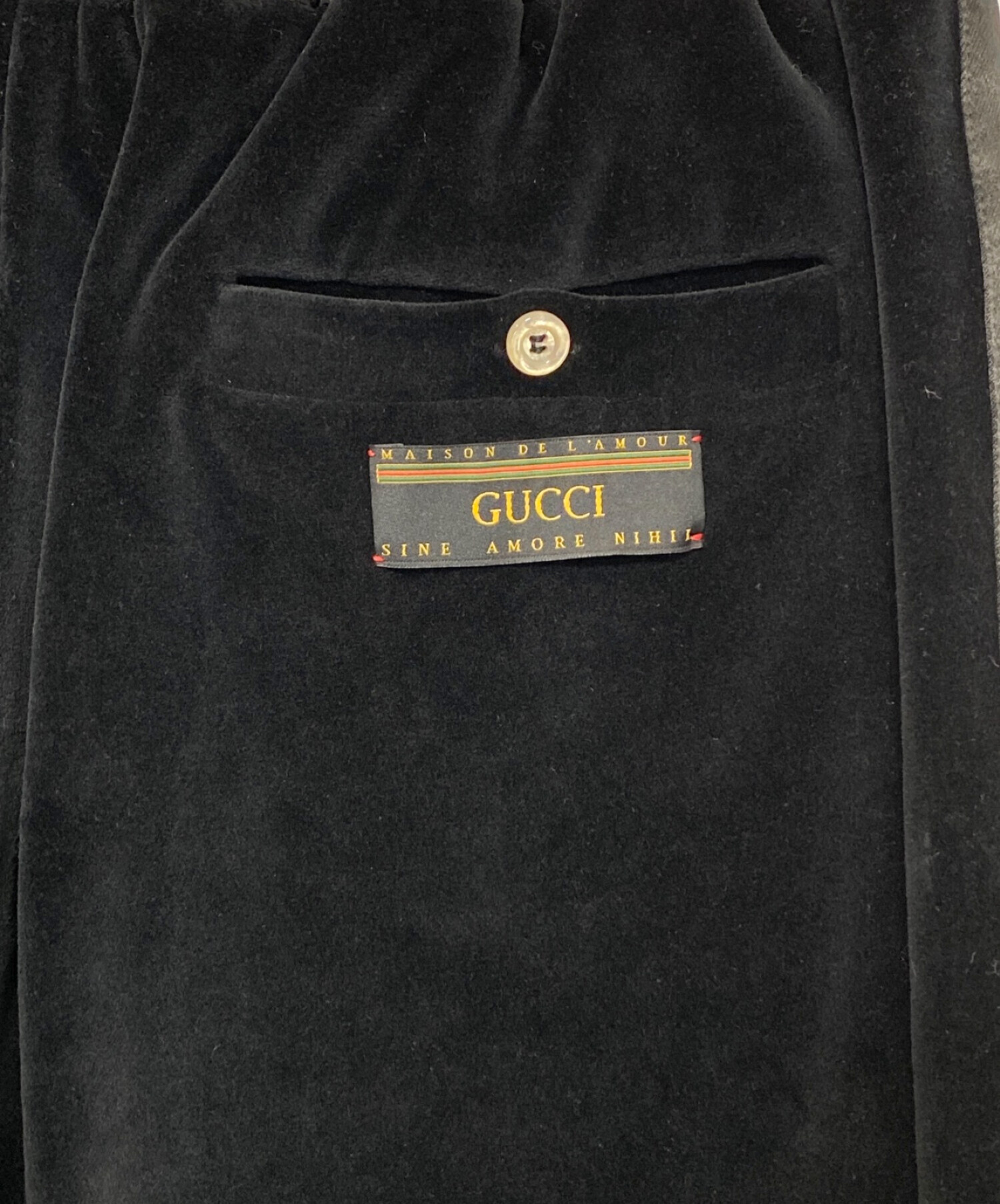 GUCCI (グッチ) ベロア スウェットパンツ ブラック サイズ:S