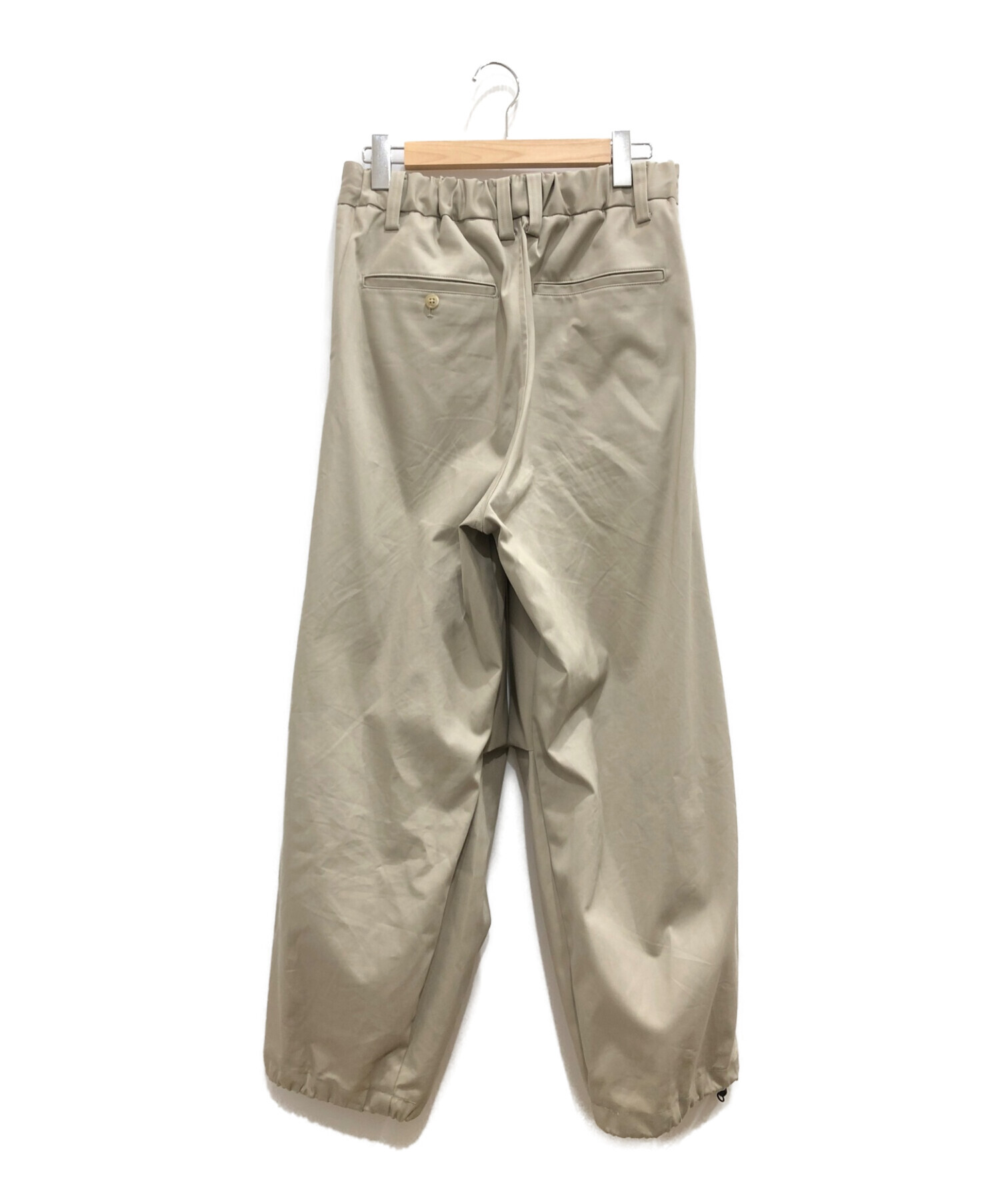 RYO TAKASHIMA (リョウタカシマ) VENTILE COTTON DRAWSTRING PANTS グレージュ サイズ:L