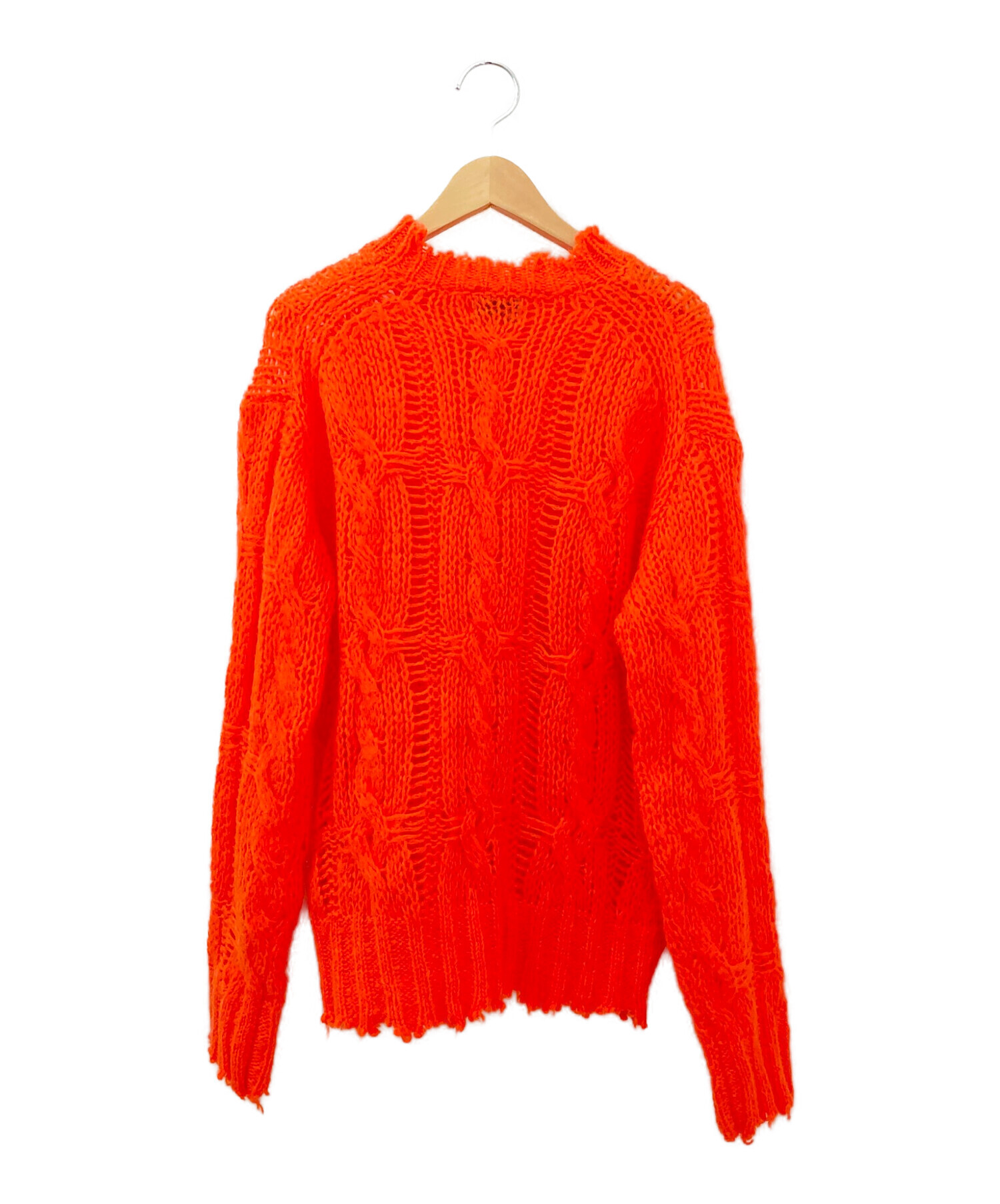 Acne studios (アクネストゥディオズ) Frayed Cable Knit Sweater レッド サイズ:XXS