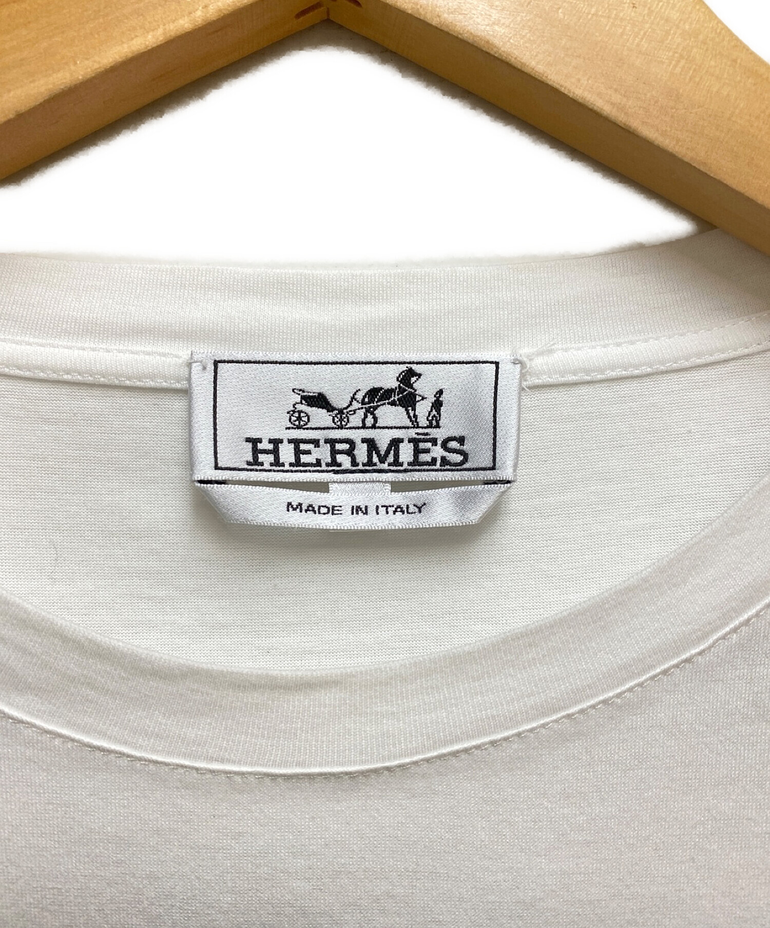 中古・古着通販】HERMES (エルメス) プリントTシャツ ホワイト サイズ