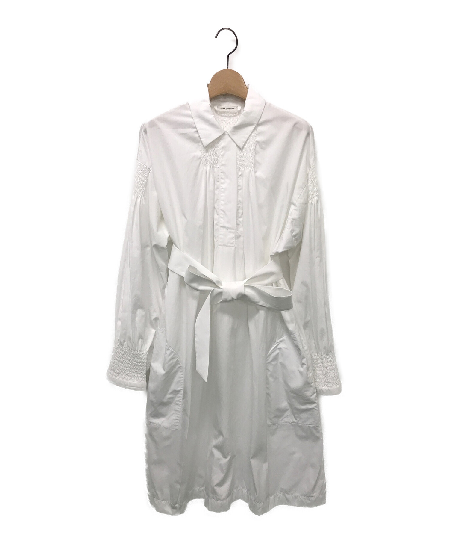 DRIES VAN NOTEN (ドリスヴァンノッテン) DARCYシャツドレス ホワイト サイズ:36