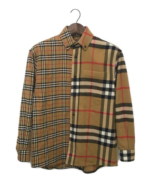 Gosha Rubchinskiy×Burberry (ゴーシャラブチンスキー×バーバリー) フラネルシャツ ブラウン サイズ:XXXS