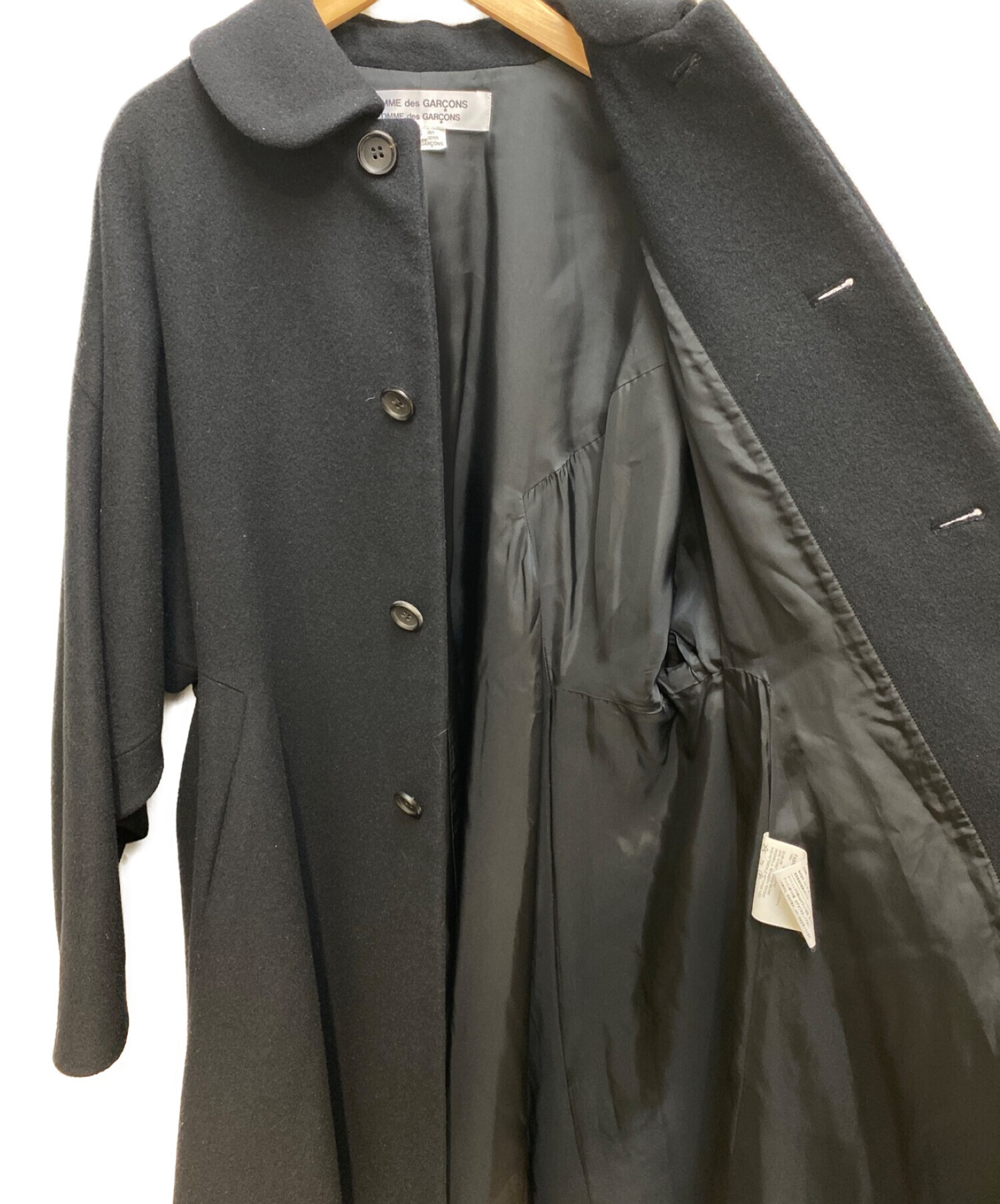 中古・古着通販】COMME des GARCONS COMME des GARCONS (コムデギャルソン コムデギャルソン) 丸襟ウールビッグコート  AD2014 ブラック サイズ:S｜ブランド・古着通販 トレファク公式【TREFAC FASHION】スマホサイト