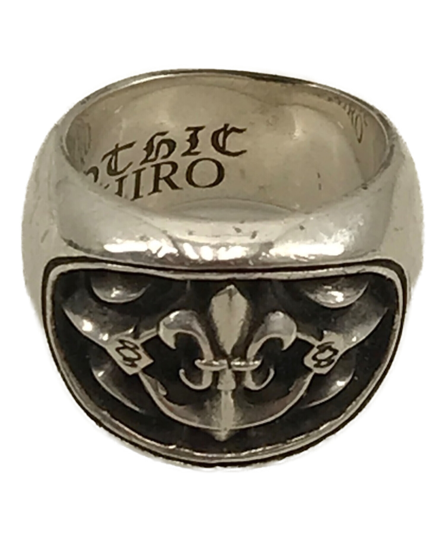 GOTHIC YOHJI YAMAMOTO (ゴシックヨウジヤマモト) SILVER 950 LILY-ANCHOR OVAL RING